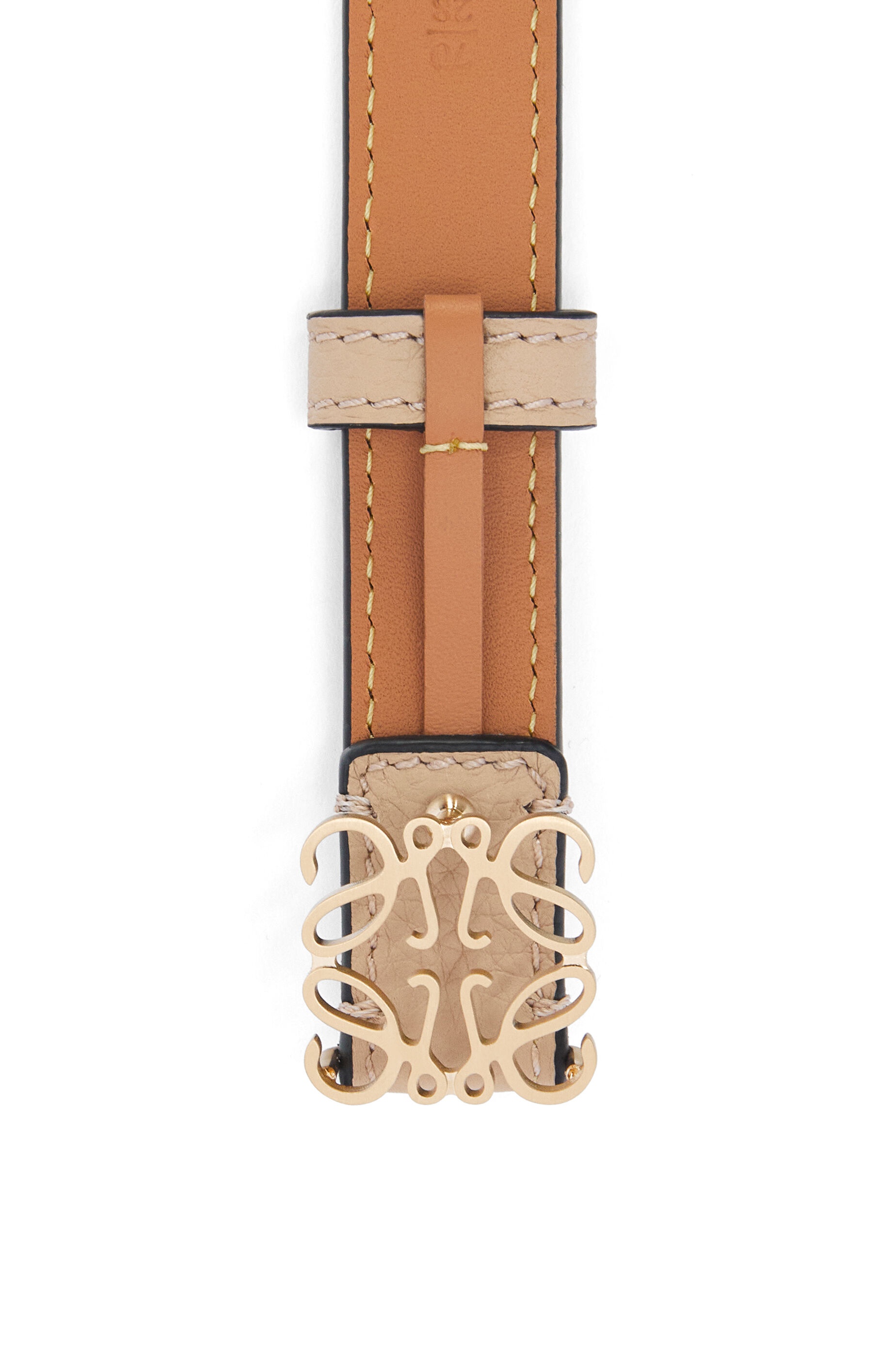 Anagram belt in soft grained calfskin and brass - 2