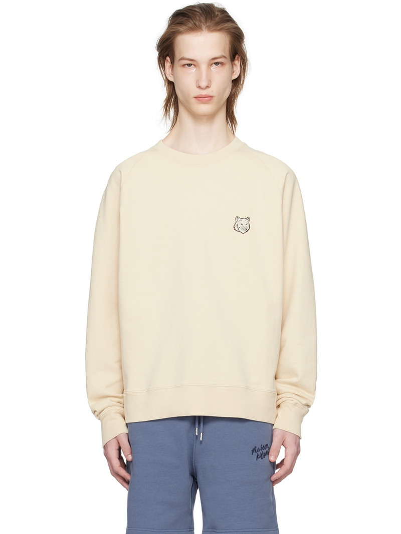 Beige Bold Fox Head Sweatshirt - 1
