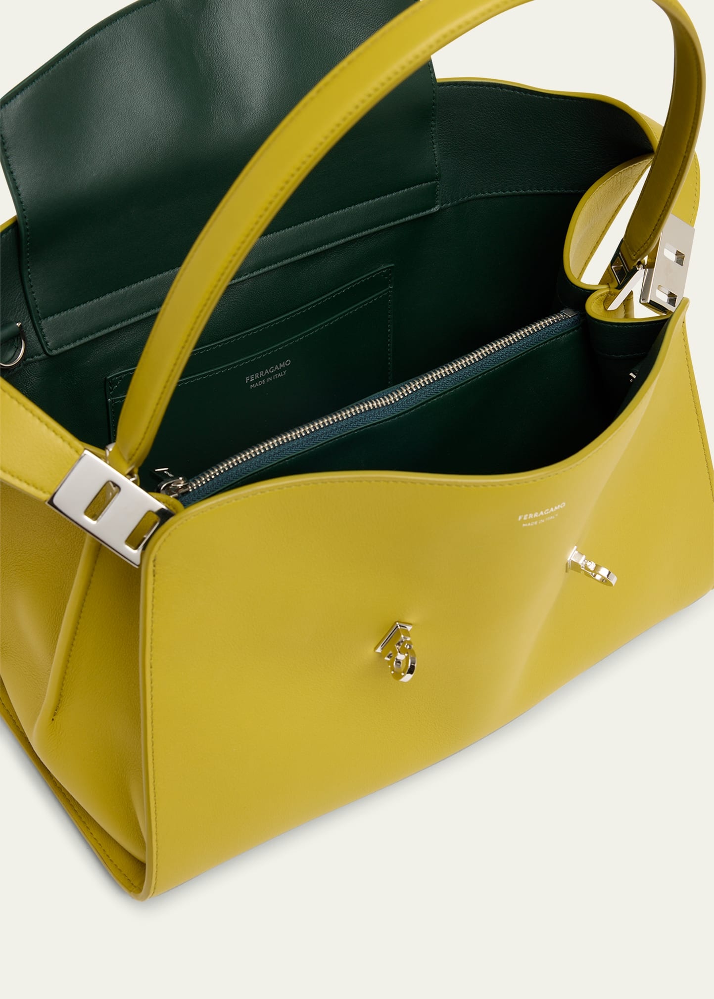 Hug Small Bicolor Leather Shoulder Bag - 3