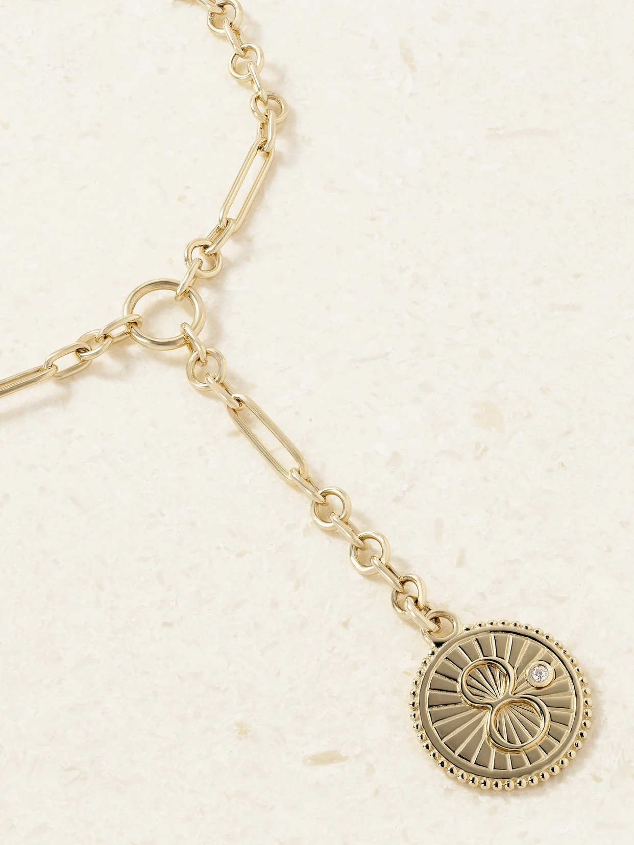 Karma + Fine Mixed Clip 18-karat Gold Diamond Necklace - 1