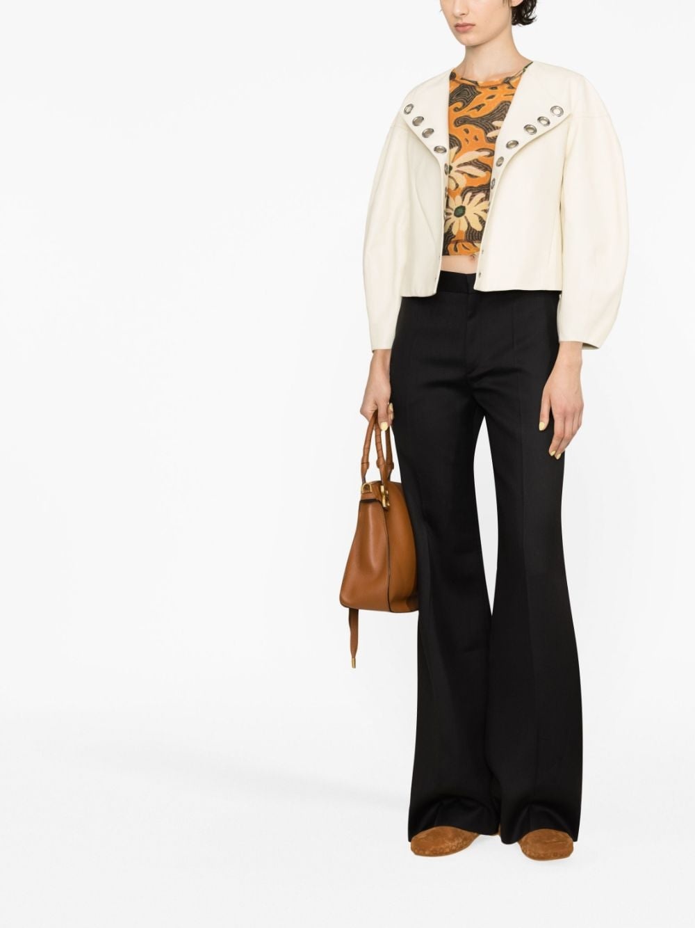 flared silk trousers - 2