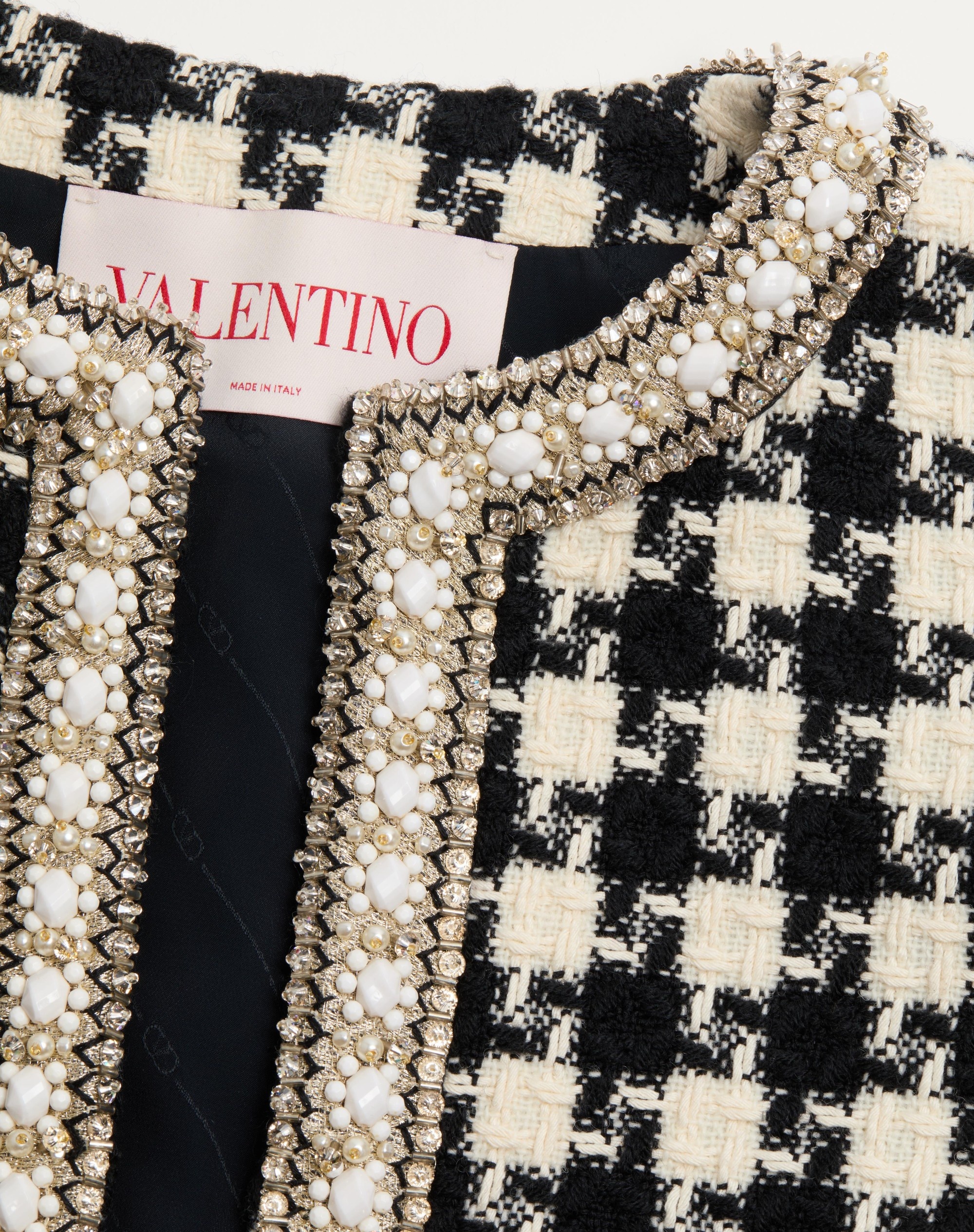 EMBROIDERED JACKET IN DAMIER LIGHT TWEED - 8