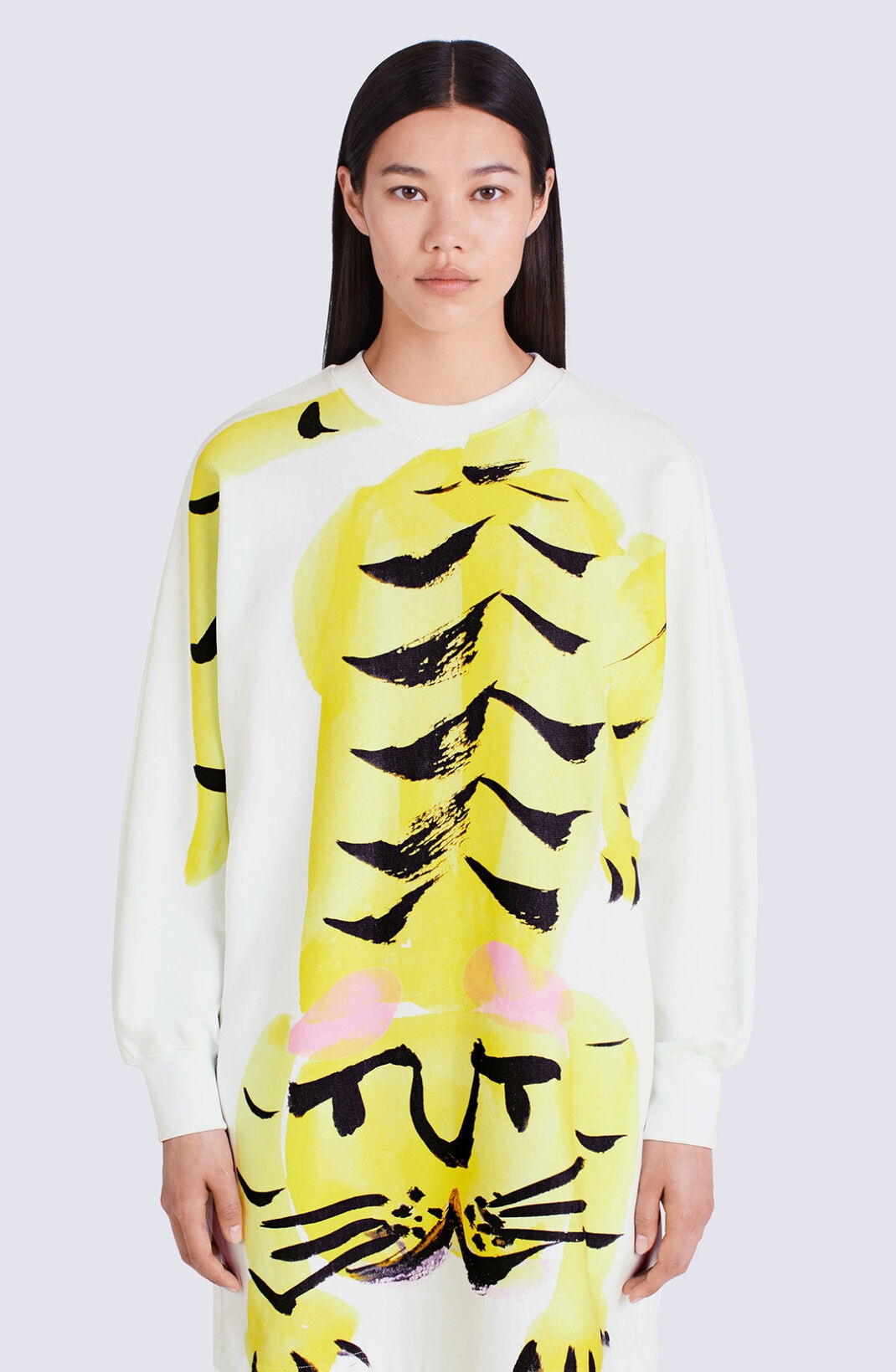 'Akae Bowing Tiger' kimono sweatshirt dress - 3