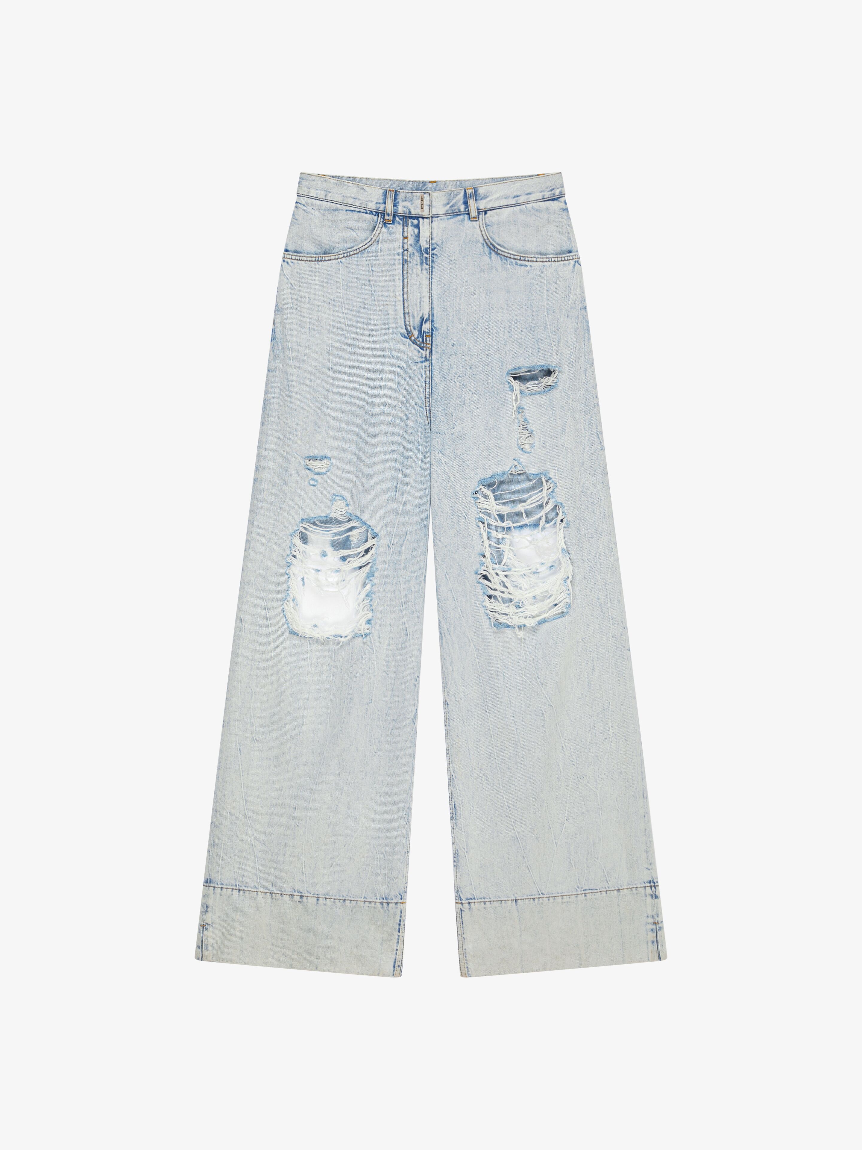 OVERSIZED JEANS IN DESTROYED DENIM - 1