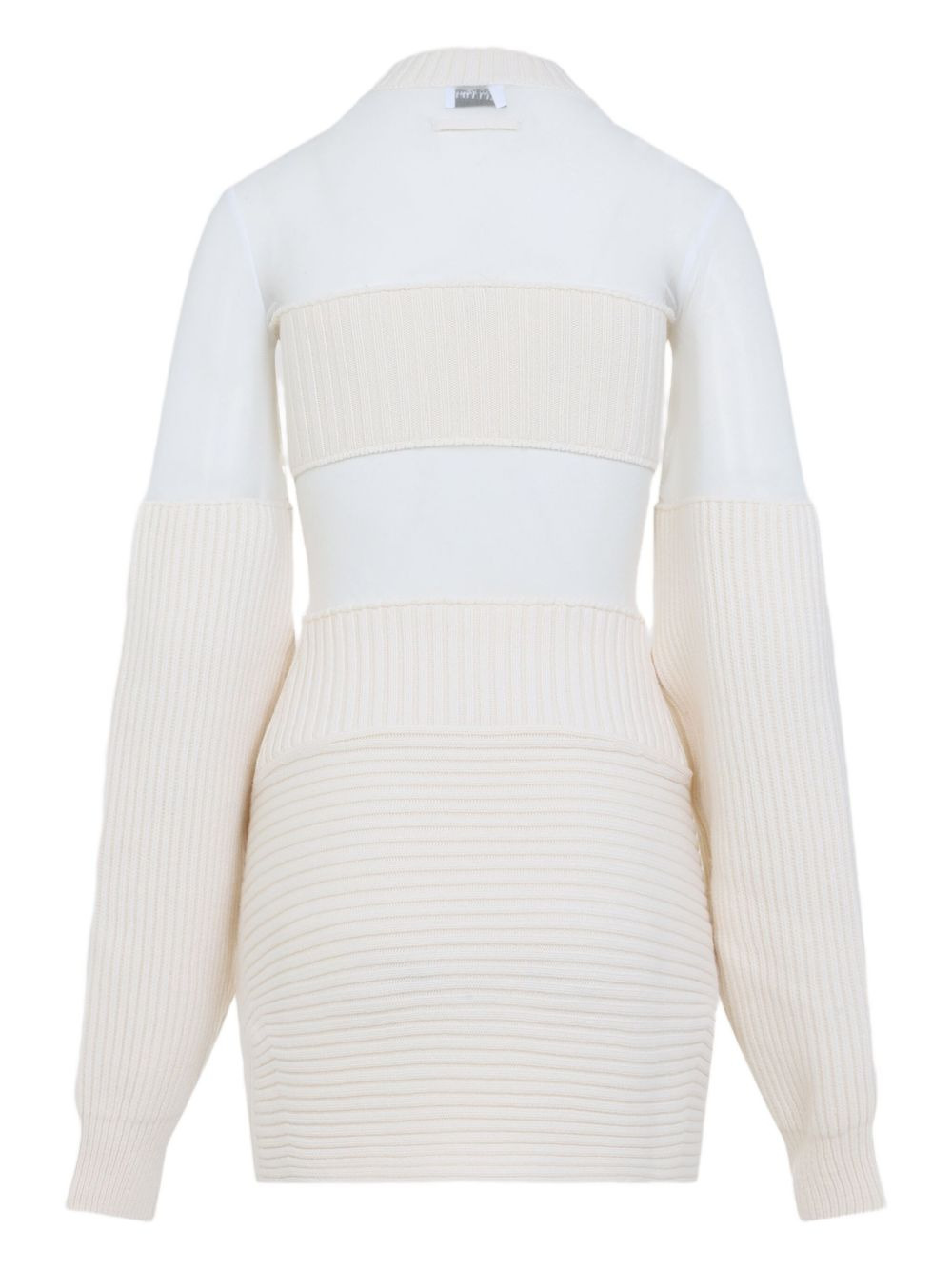 wool short with mesh details dress - 2