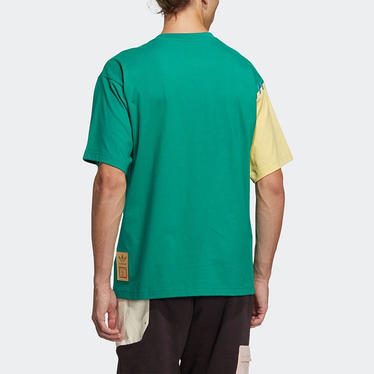 adidas originals Series Contrasting Colors Chest Pocket Round Neck Short Sleeve Green HC0341 - 3