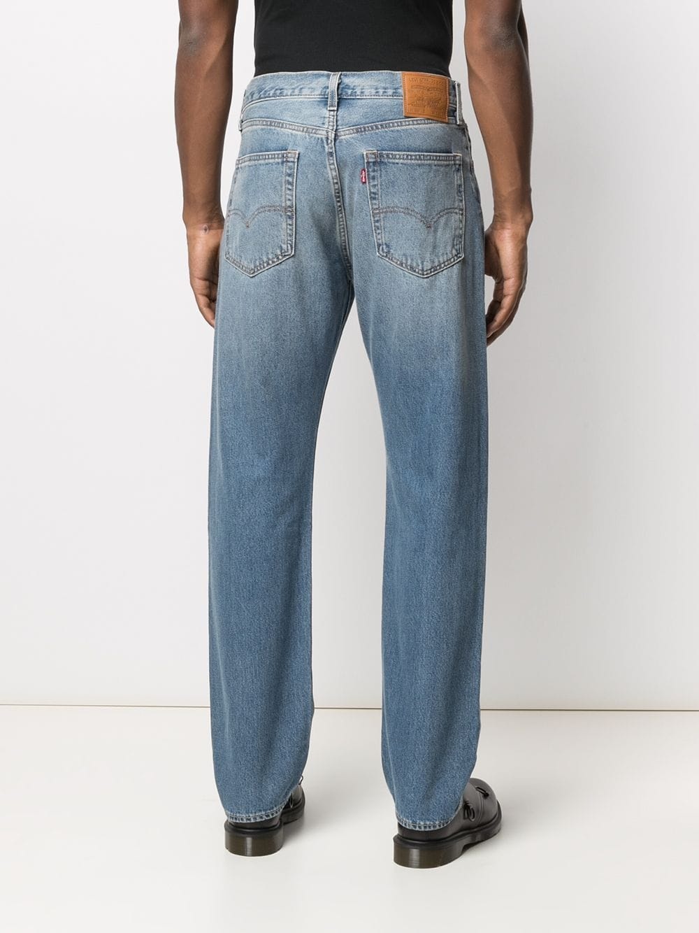 wide-leg faded jeans - 4