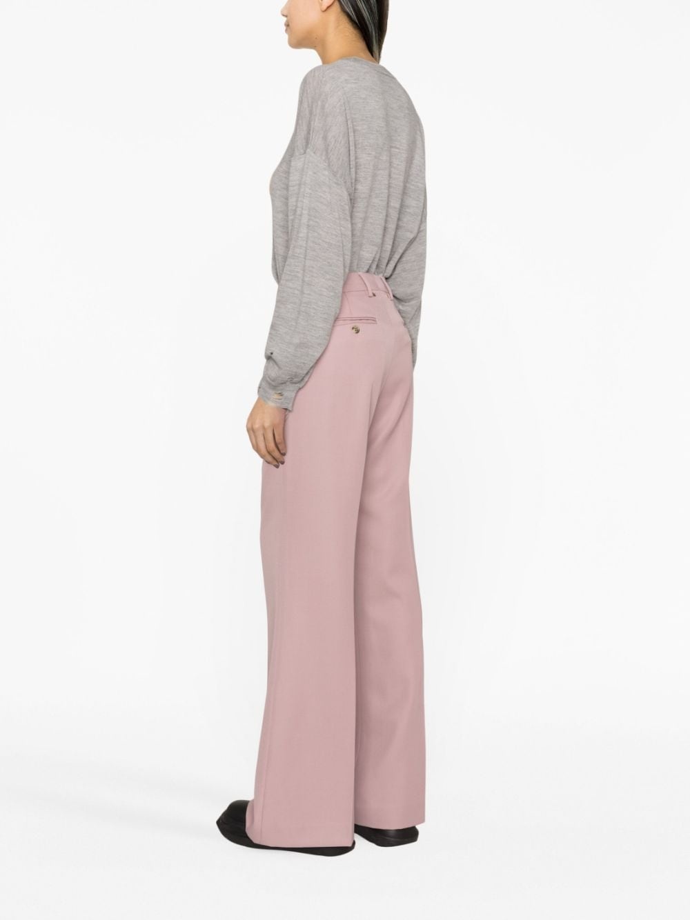 pressed-crease straight-leg trousers - 3