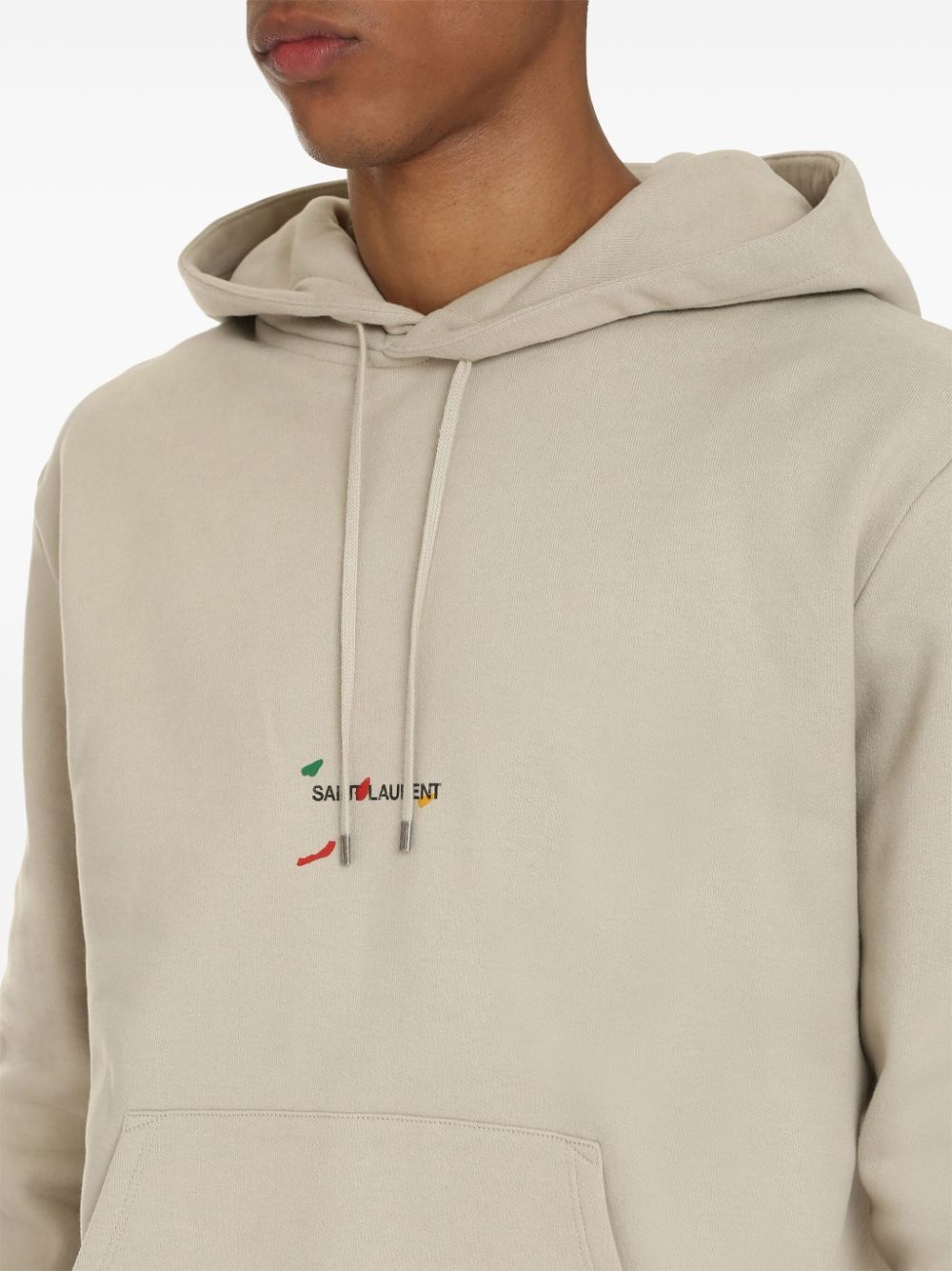 painted logo-print hoodie - 4