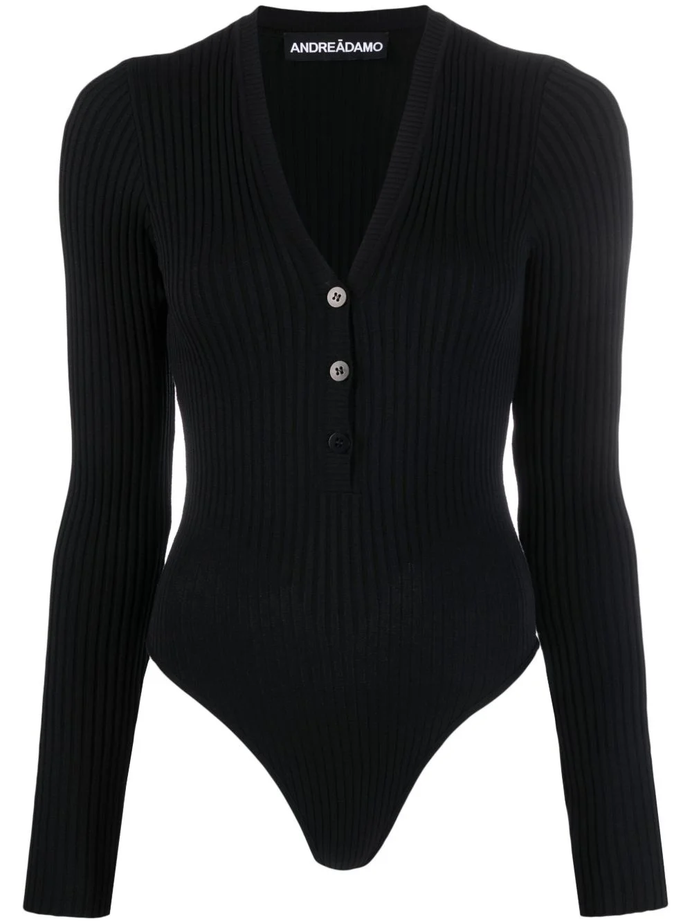 long-sleeve ribbed-knit bodysuit - 1