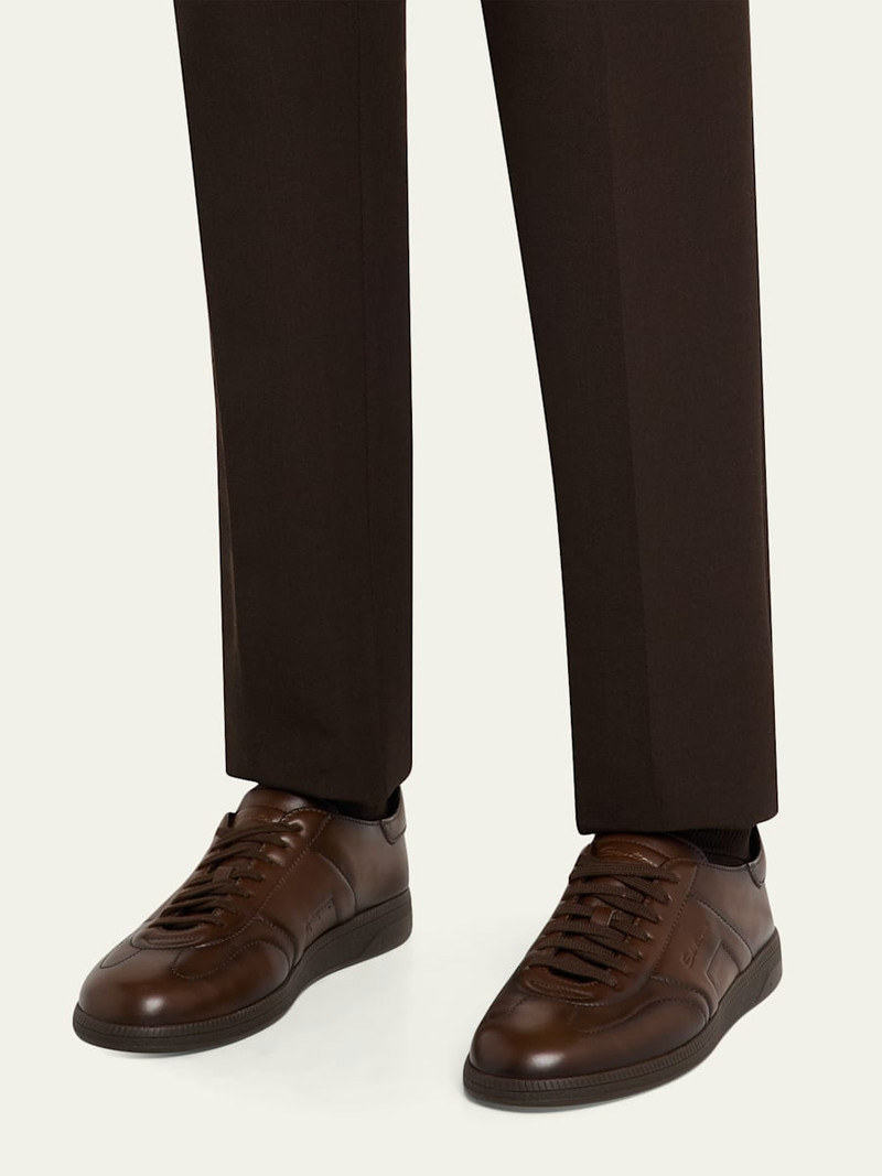 Santoni Men's Soft Burnished Calfskin Slip-On Sneakers outlook