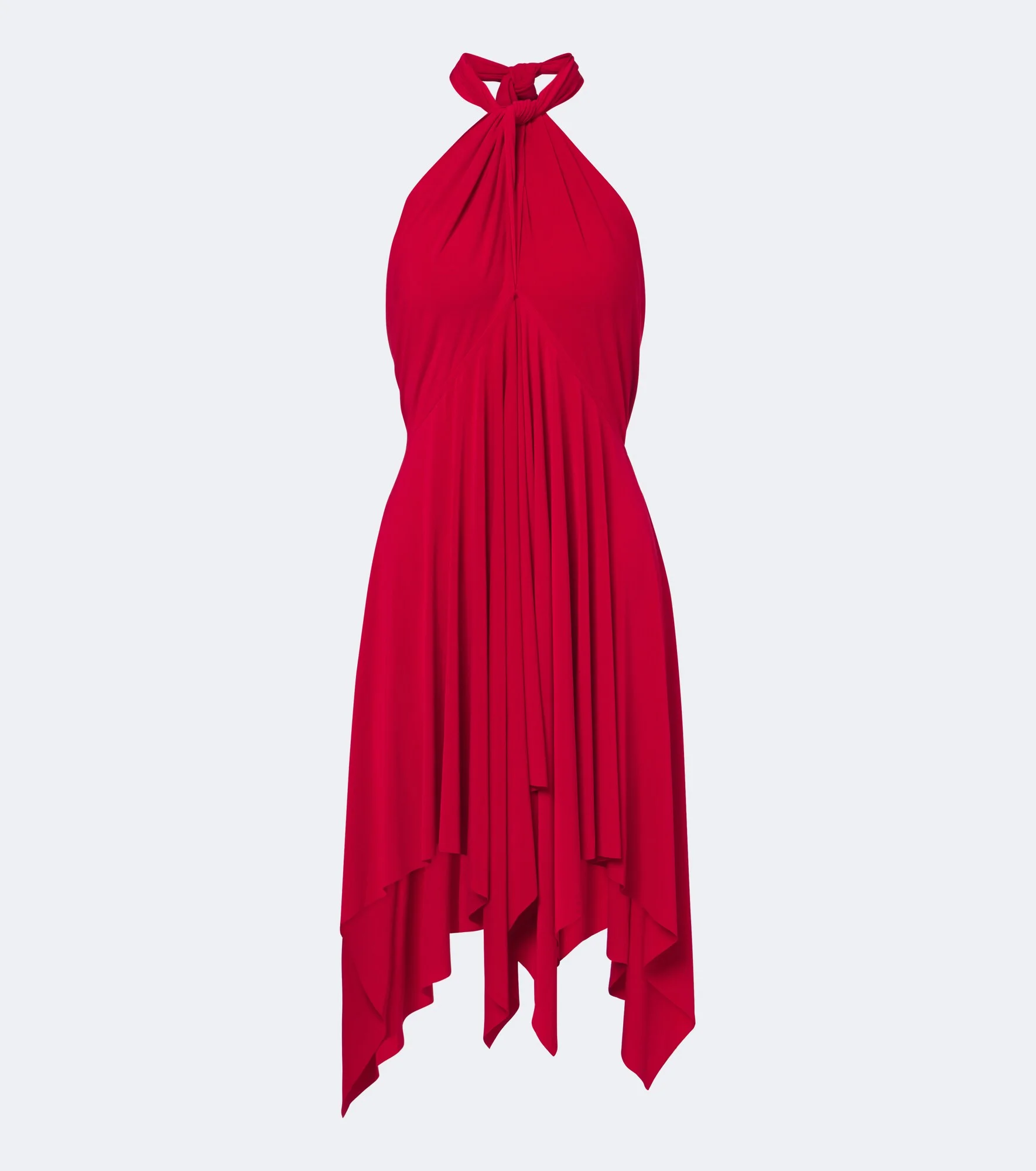 Draped open-back asymmetric minidress - 1