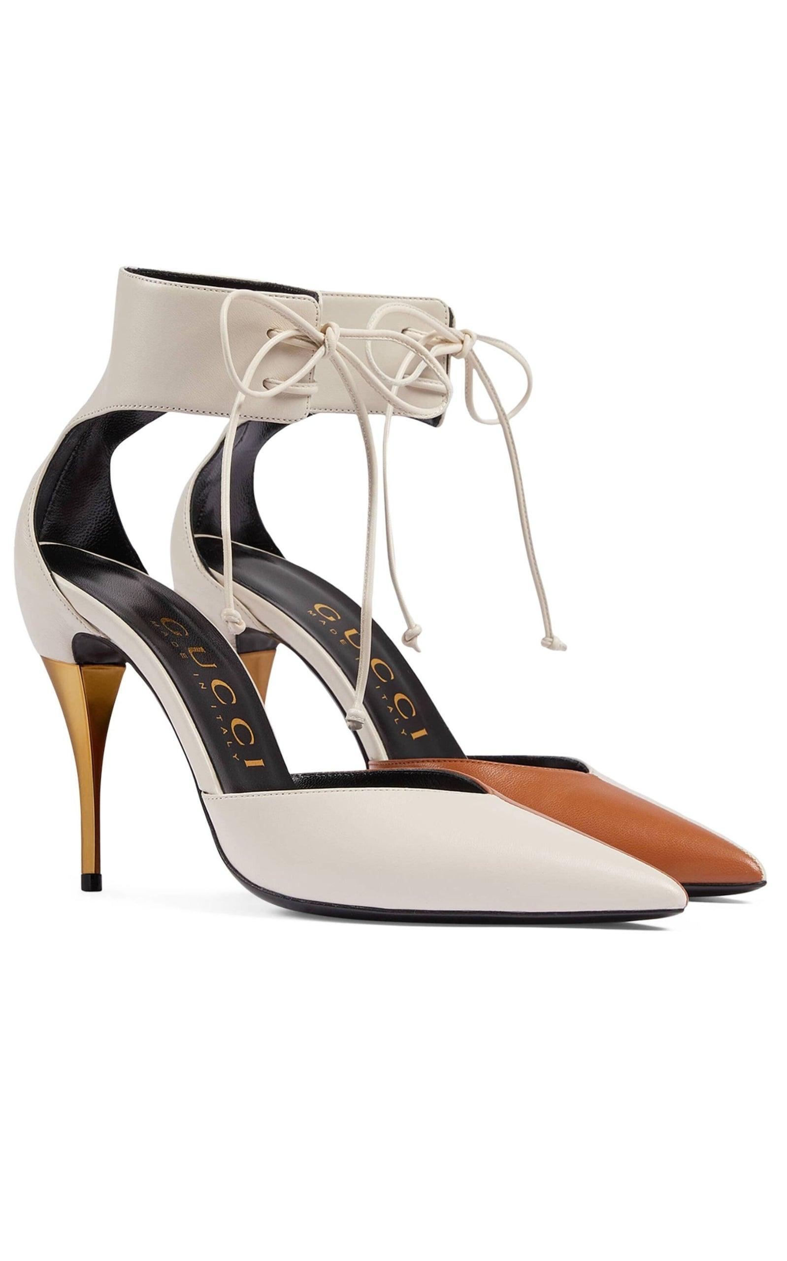 Priscilla Glossed-Leather Pumps Bi-color - 3