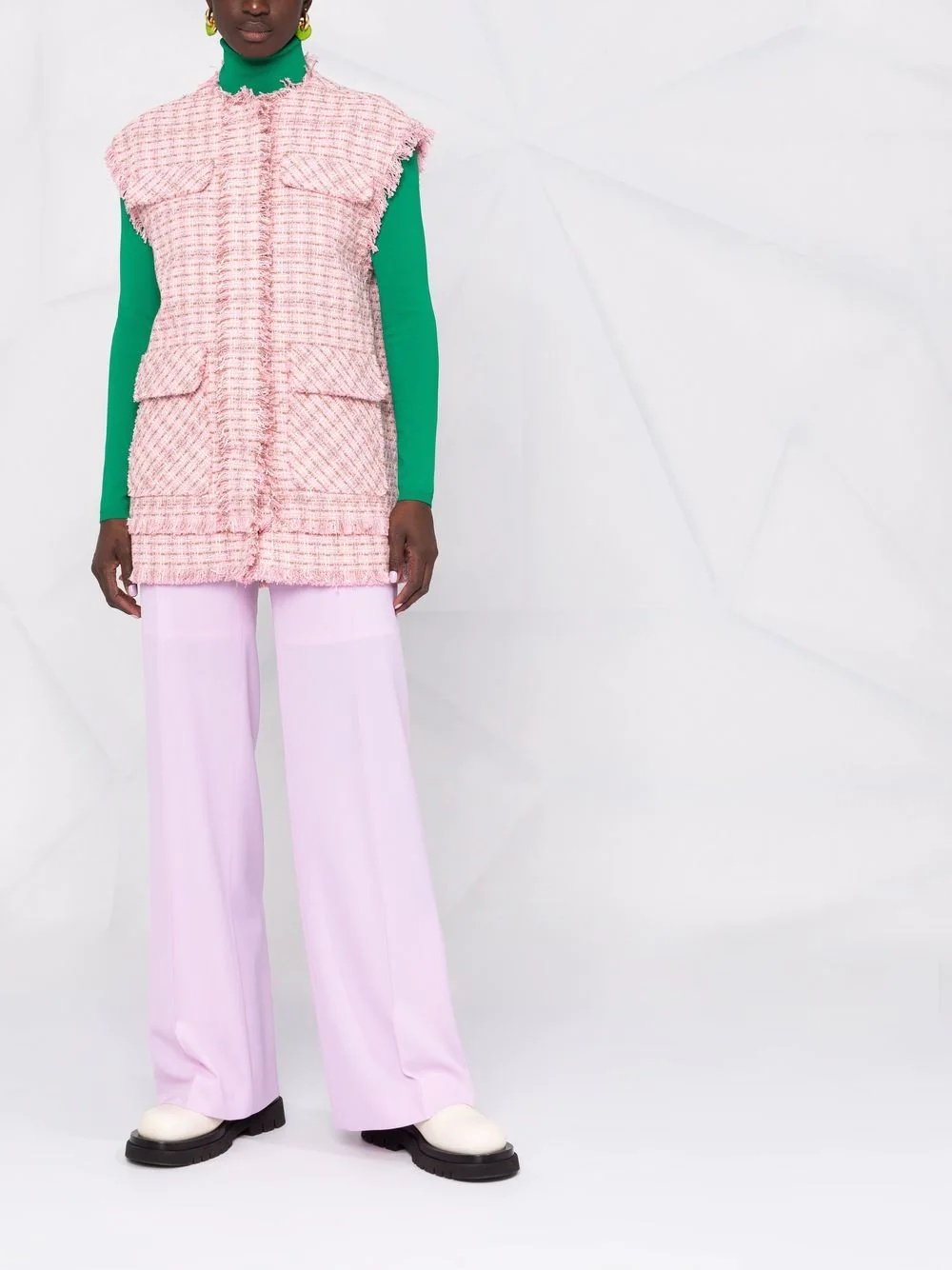 tweed fringe gilet - 2