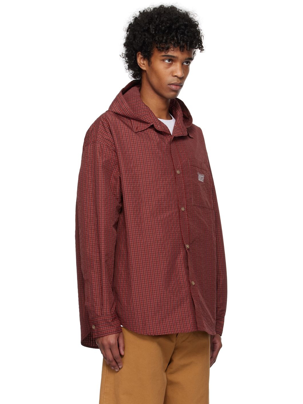 Red Check Hoodie Shirt - 2