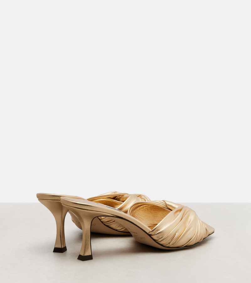 JIMMY CHOO Skye metallic leather mules outlook