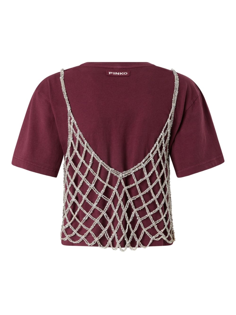 mesh-overlay T-shirt - 2