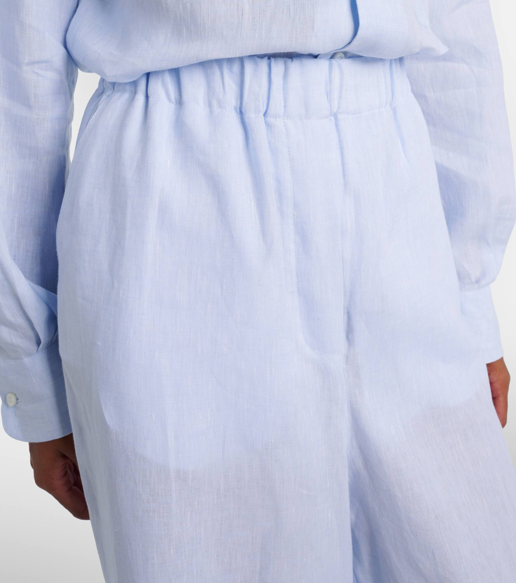 Valerio high-rise linen wide-leg pants - 4