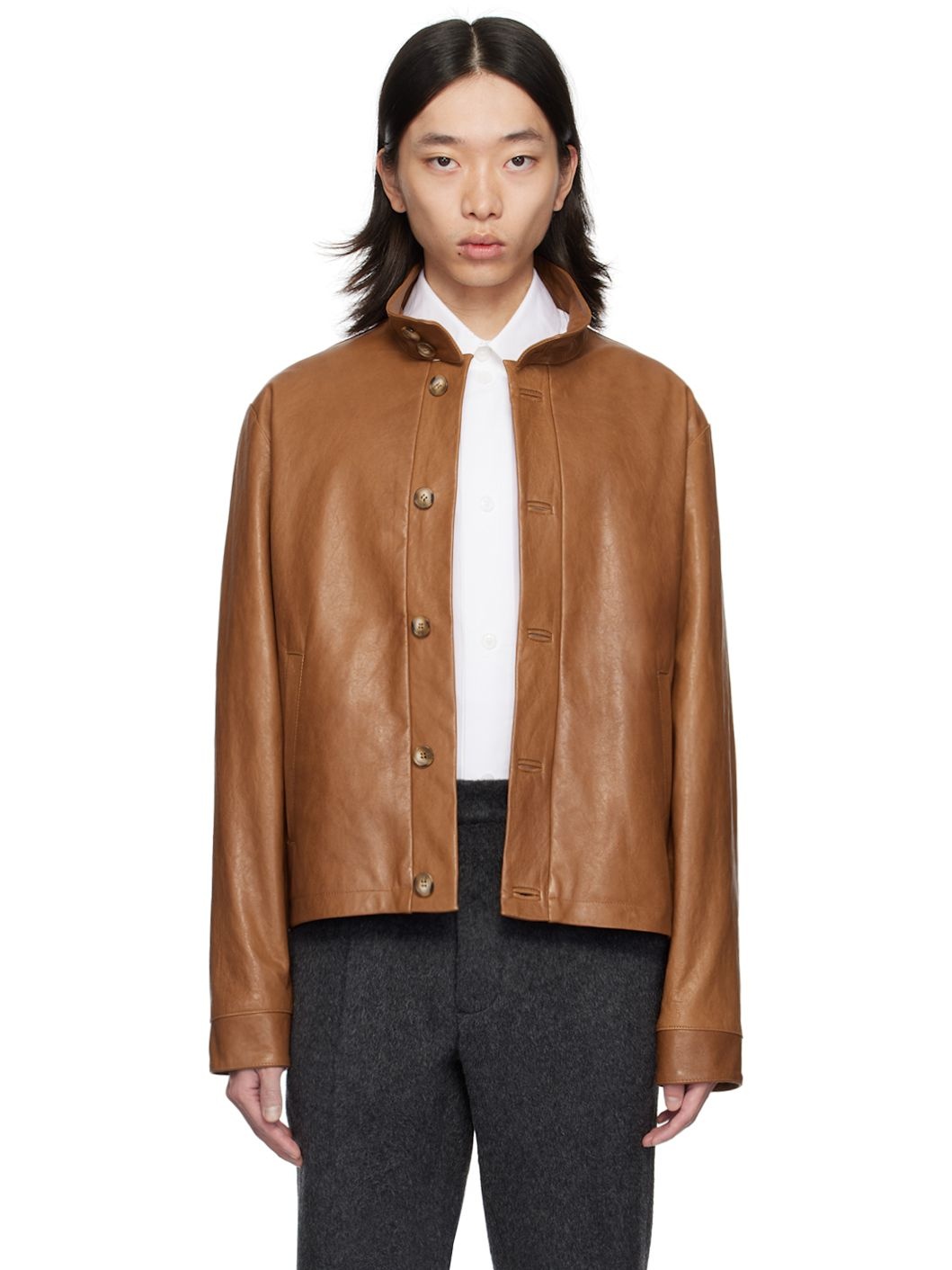 Tan Haeto Leather Jacket - 1