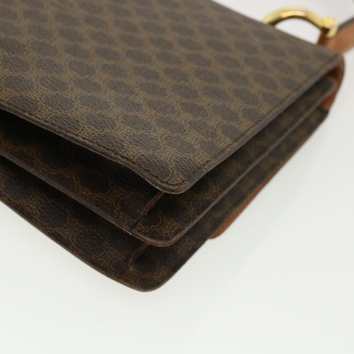 CELINE Macadam Canvas Hand Bag Pvc Leather Brown - 15