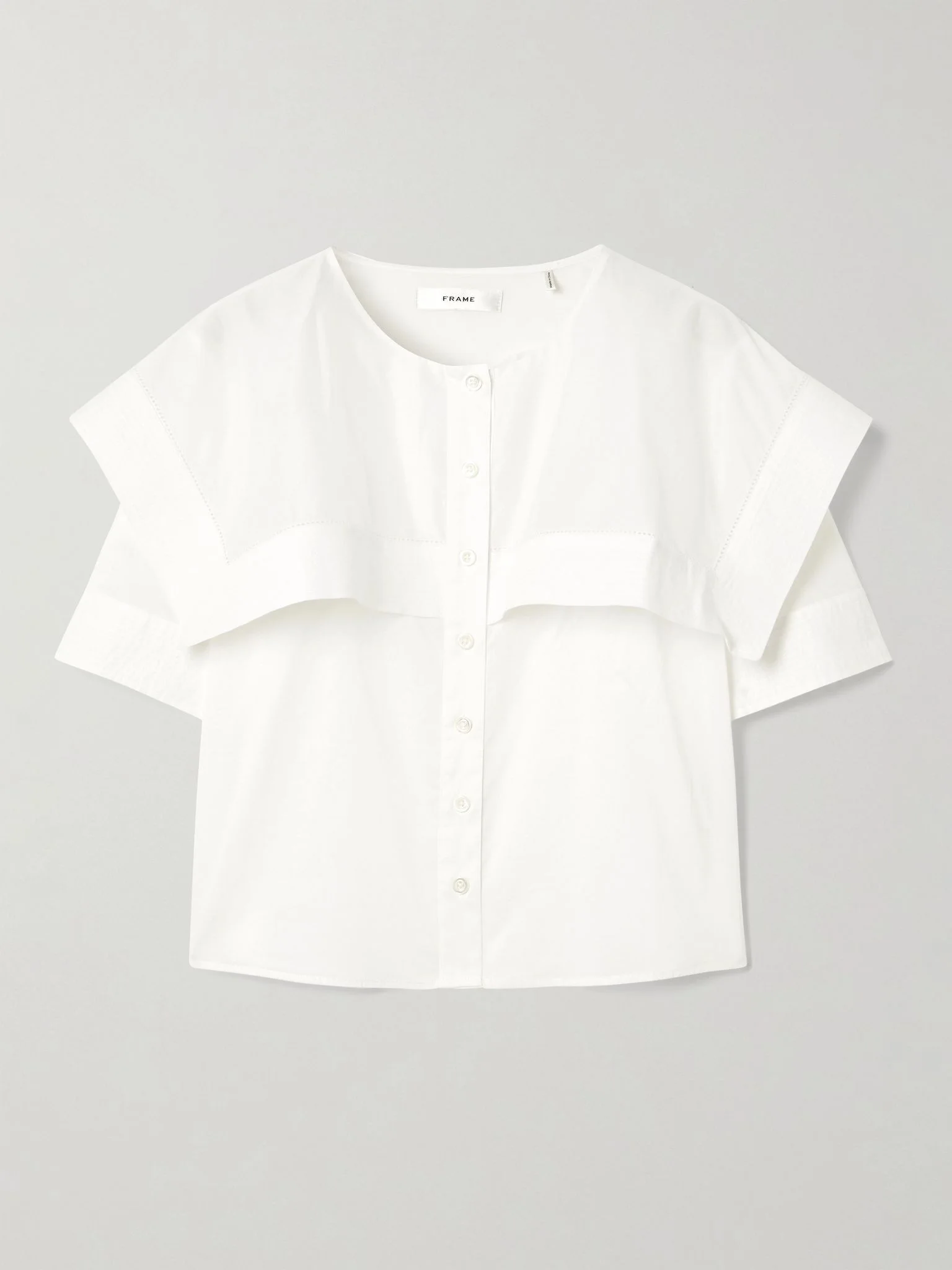 Cape-effect cotton shirt White - 1
