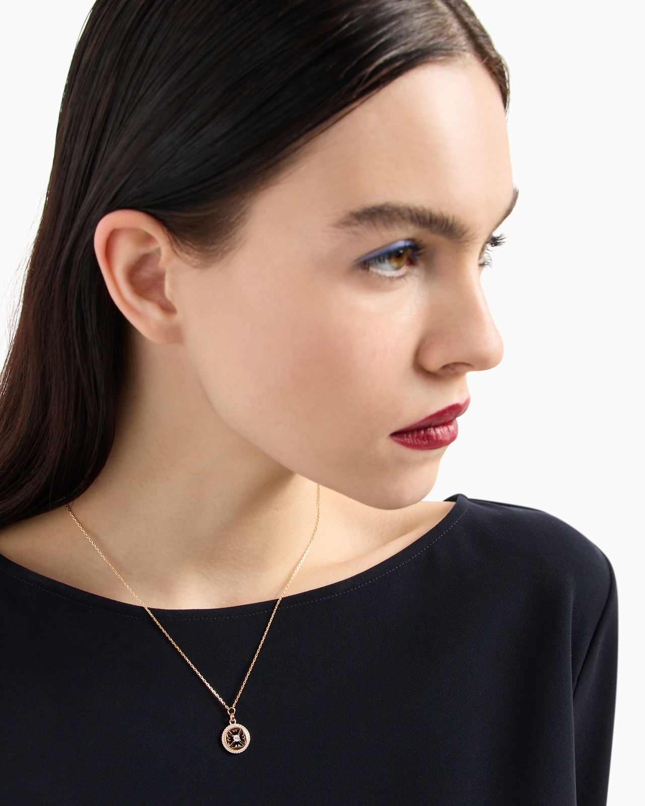 ROSE GOLD-TONE STERLING SILVER PENDANT NECKLACE - 2