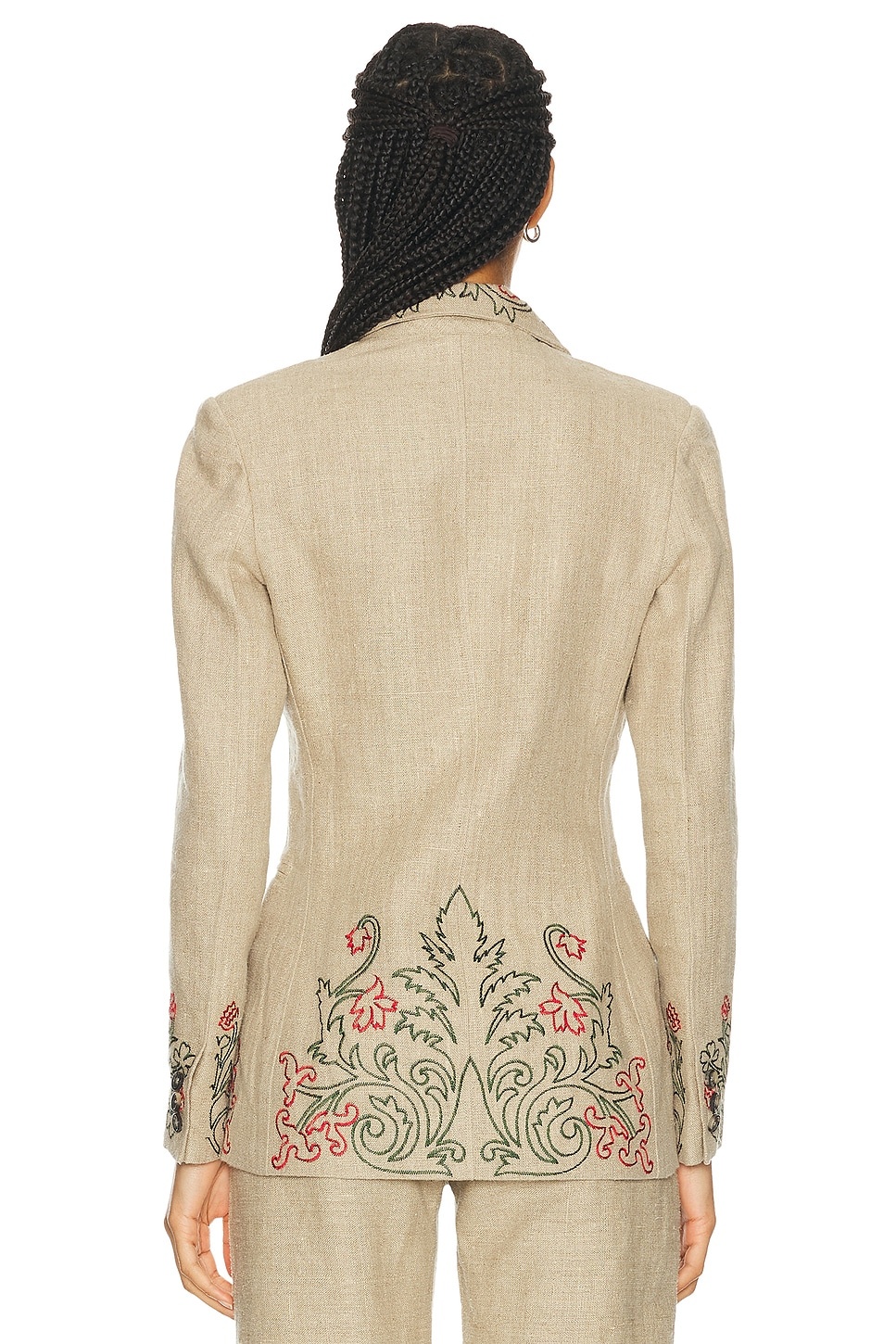Embroidered Trumpet Flower Suit Jacket - 4