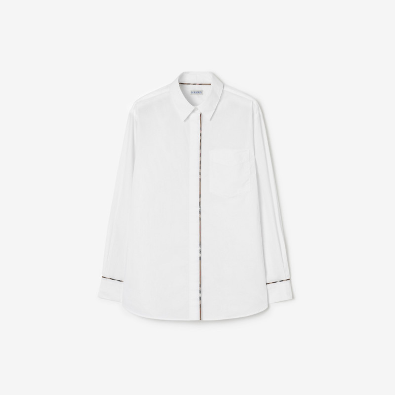 Relaxed Fit Check Trim Cotton Shirt 1