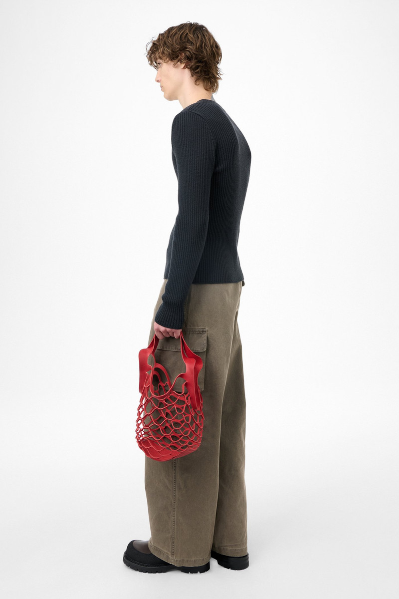 Piccola Cut Bag Shifting Red Gritty Bull Hide 4