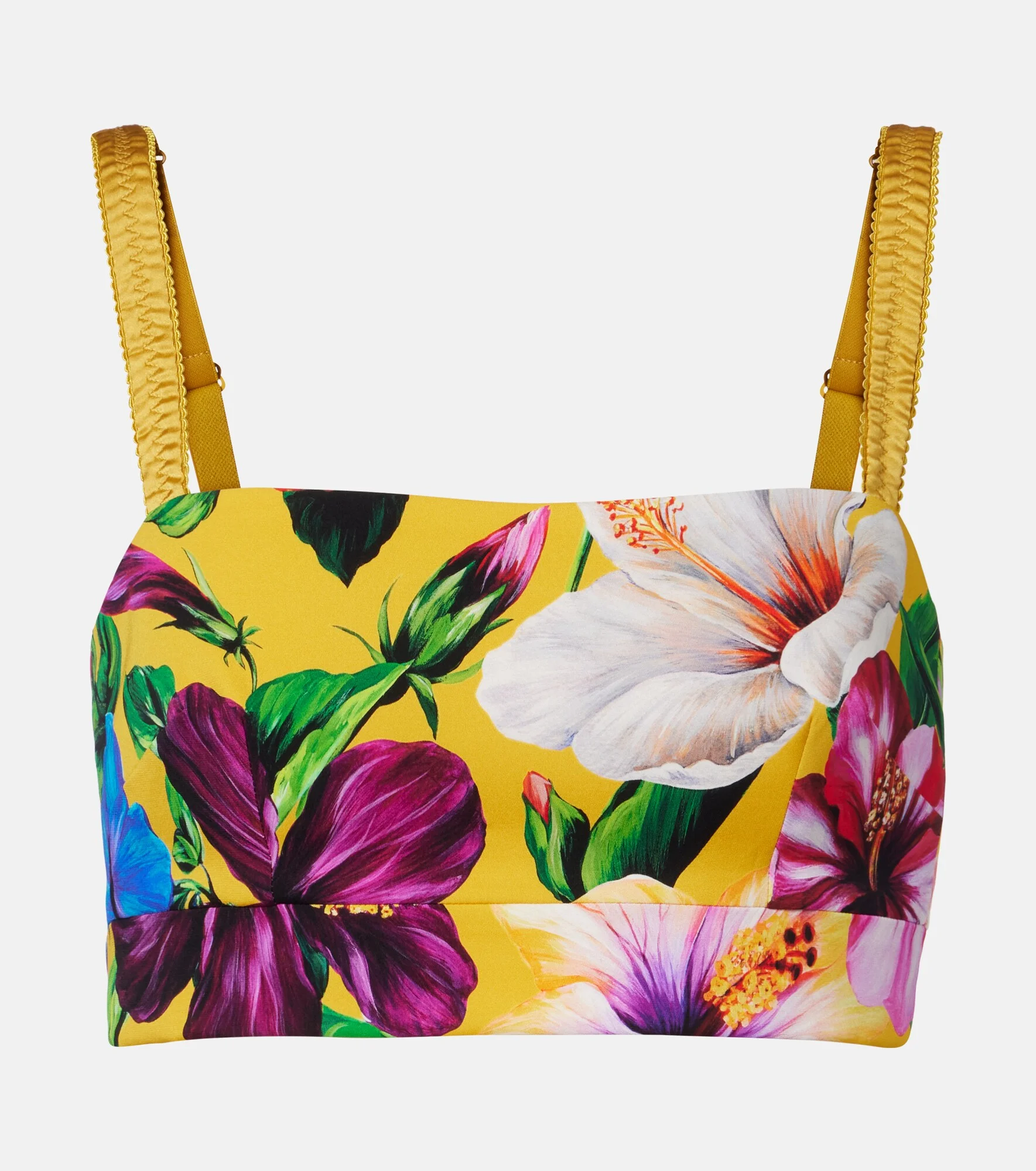 Floral silk-blend crop top - 1