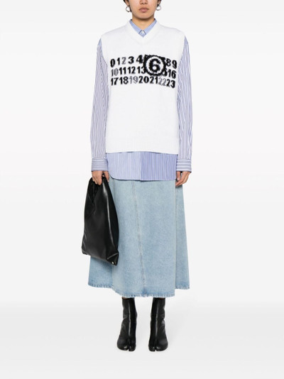 MM6 Maison Margiela Numbers embroidery knitted waistcoat outlook