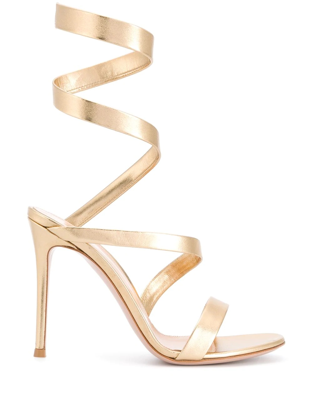 twist-strap leather sandals - 1