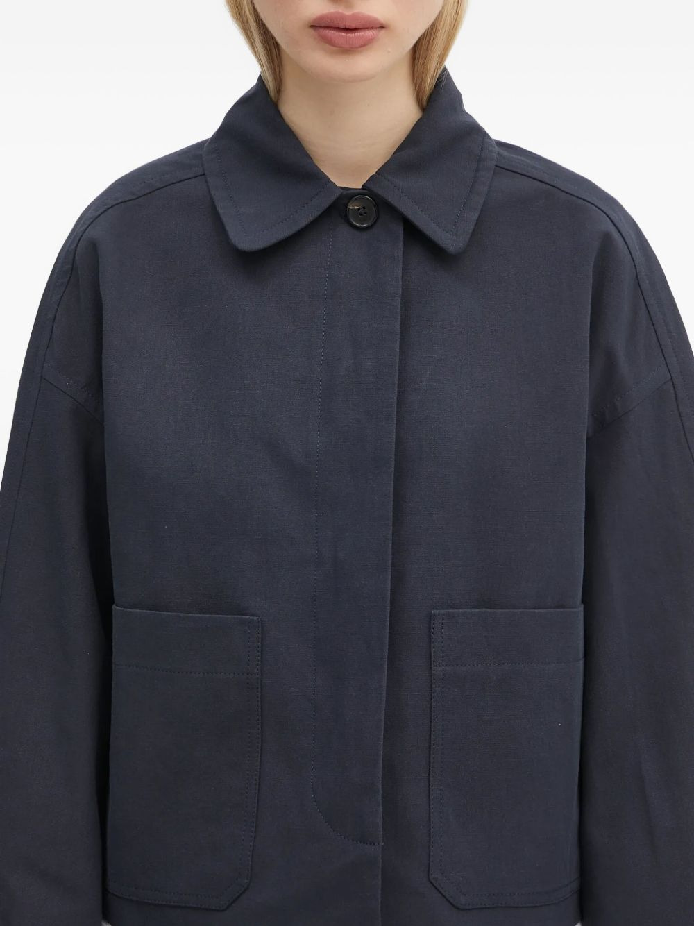 patch-pocket cropped jacket - 4