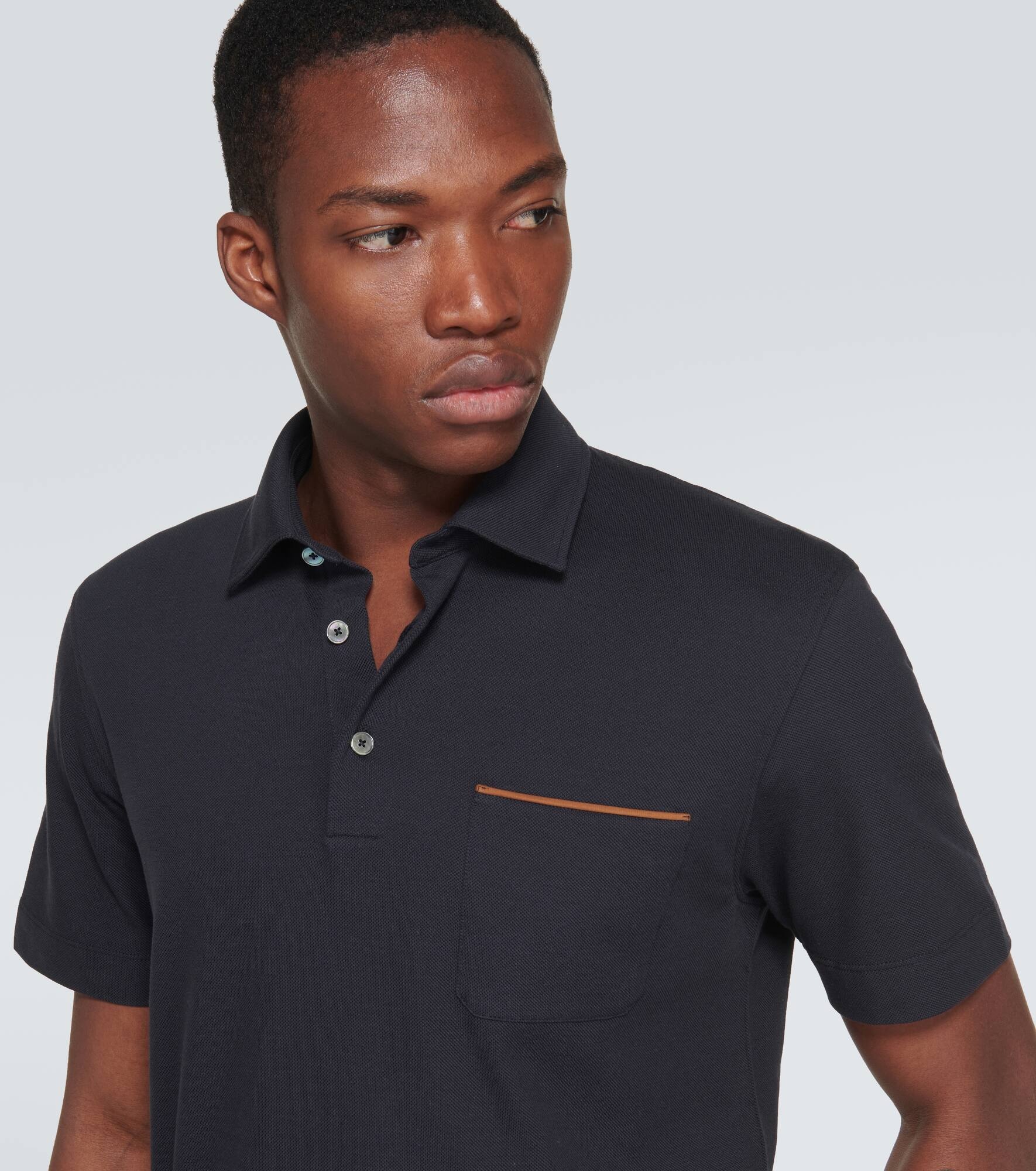 Cotton piqué polo shirt - 5