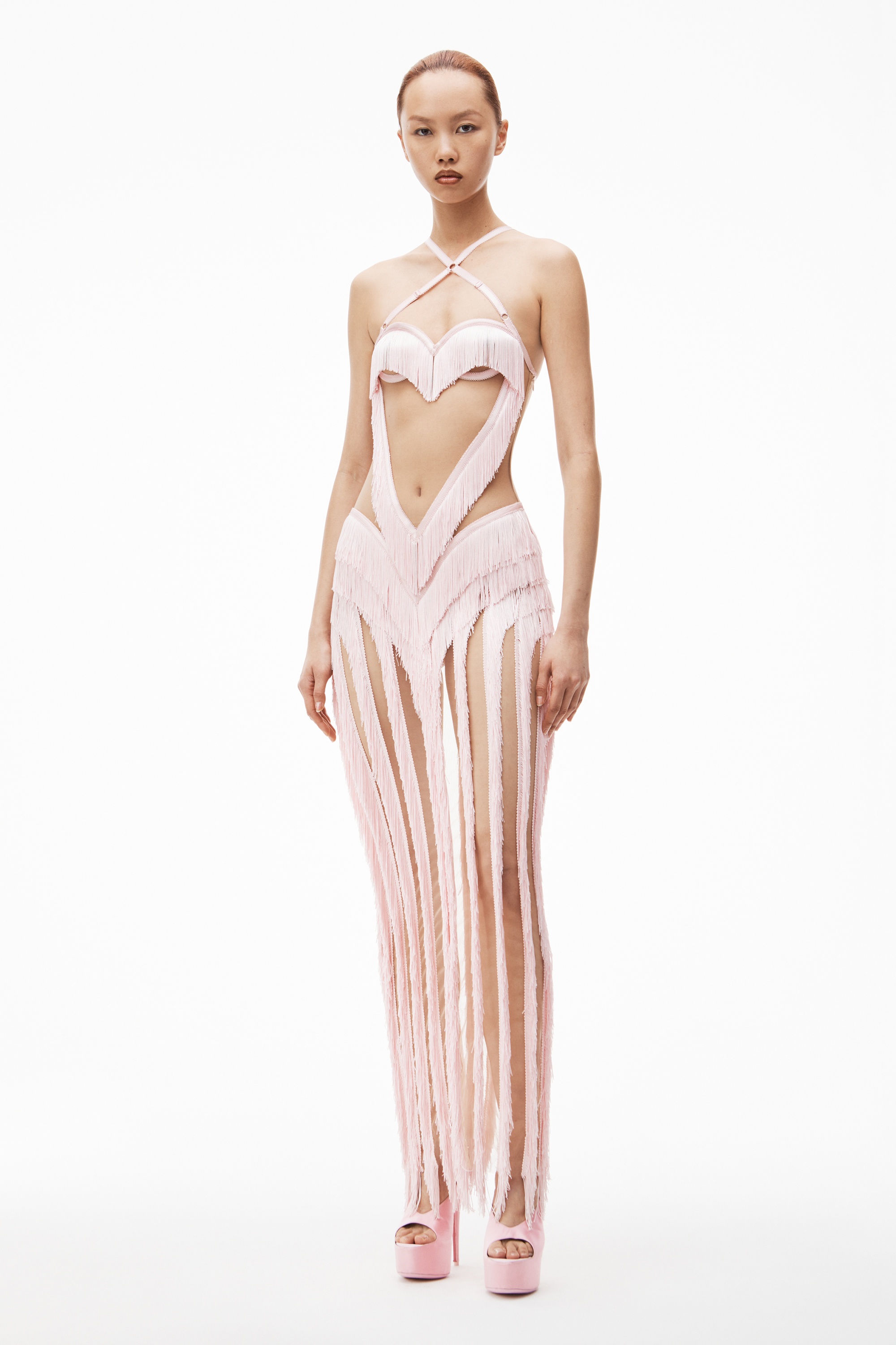layered fringe dress with heart bodice - 2