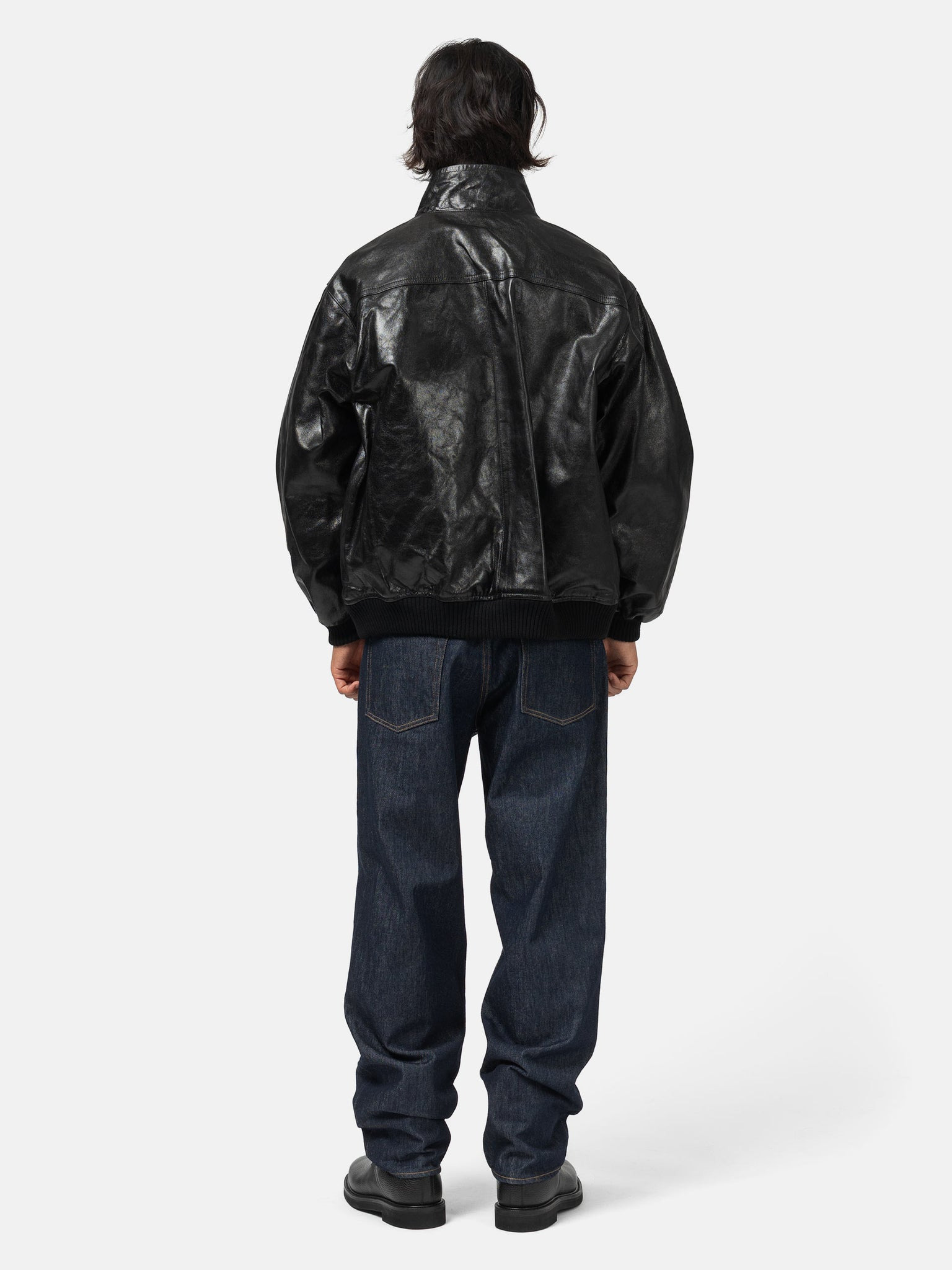 Lamb Leather Zip Blouson Black - 3