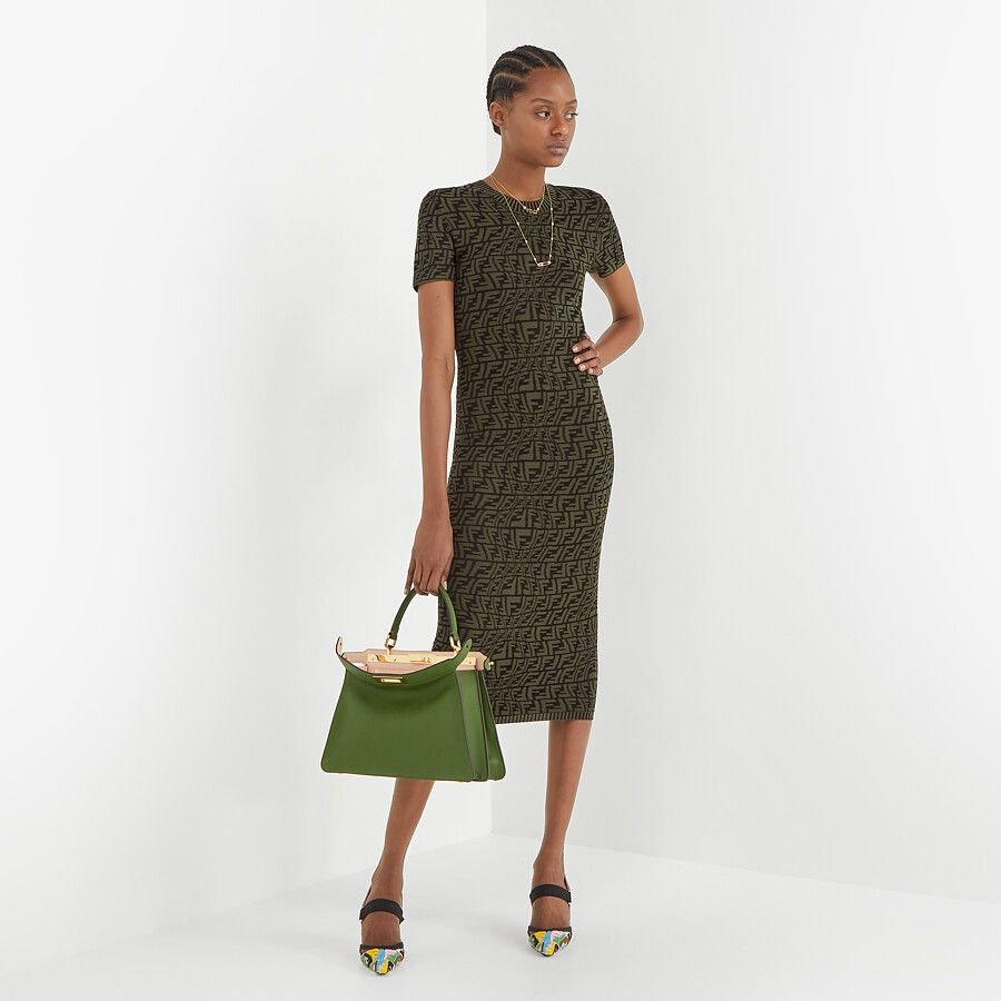 Green viscose dress - 4
