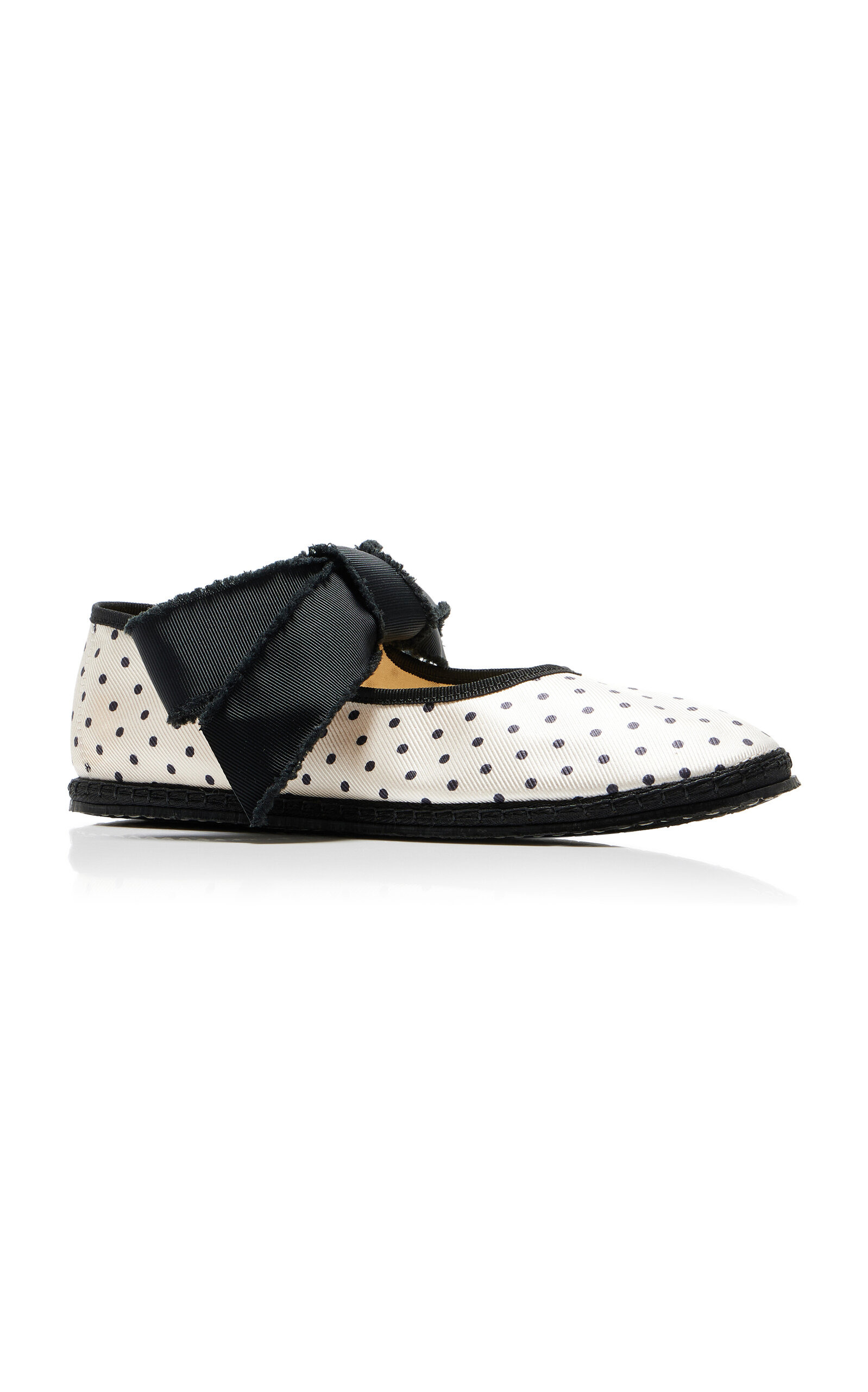 Exclusive Riviera Convertible Bow Polka-Dot Silk Mary Jane Flats black/white - 4