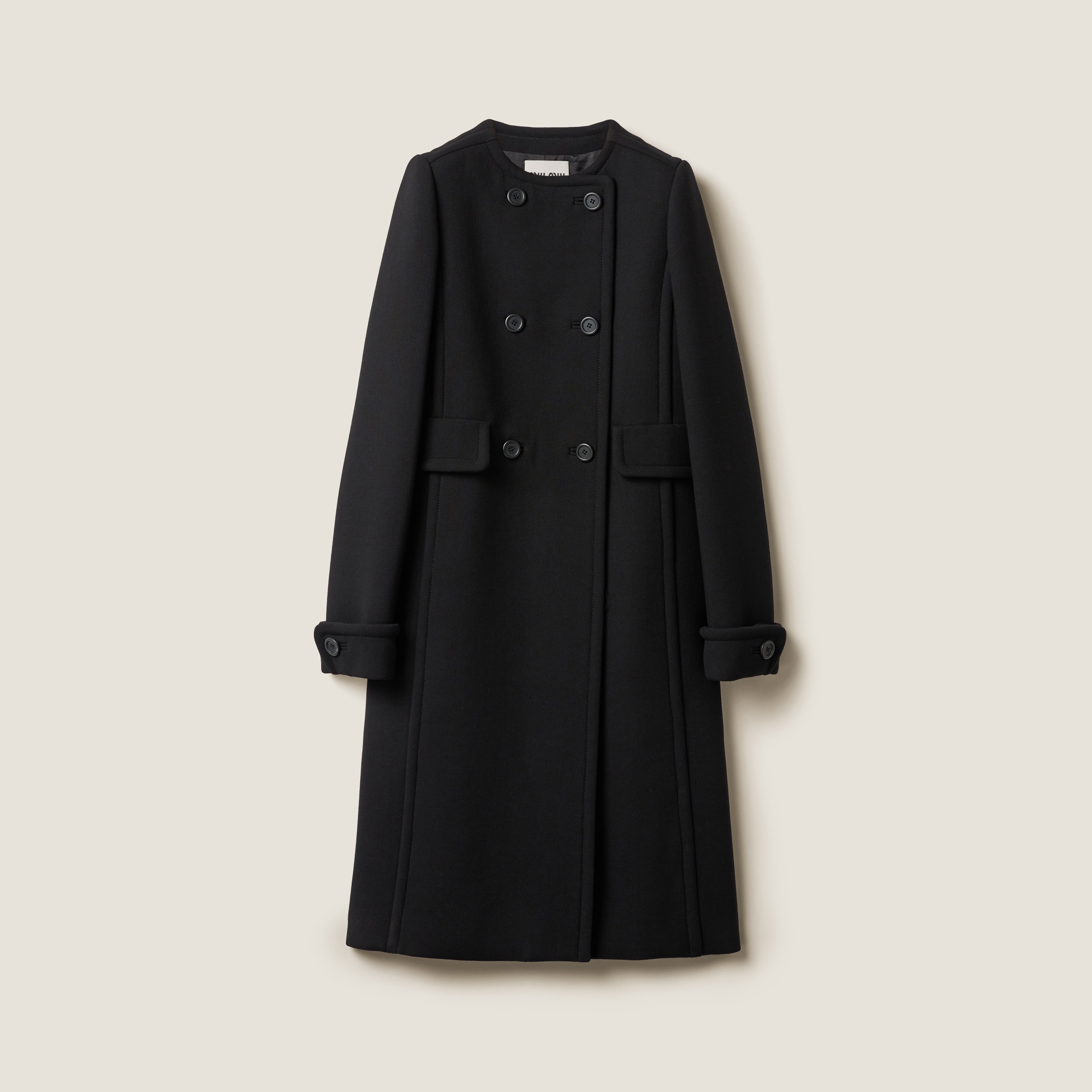Natté toile double-breasted coat - 1