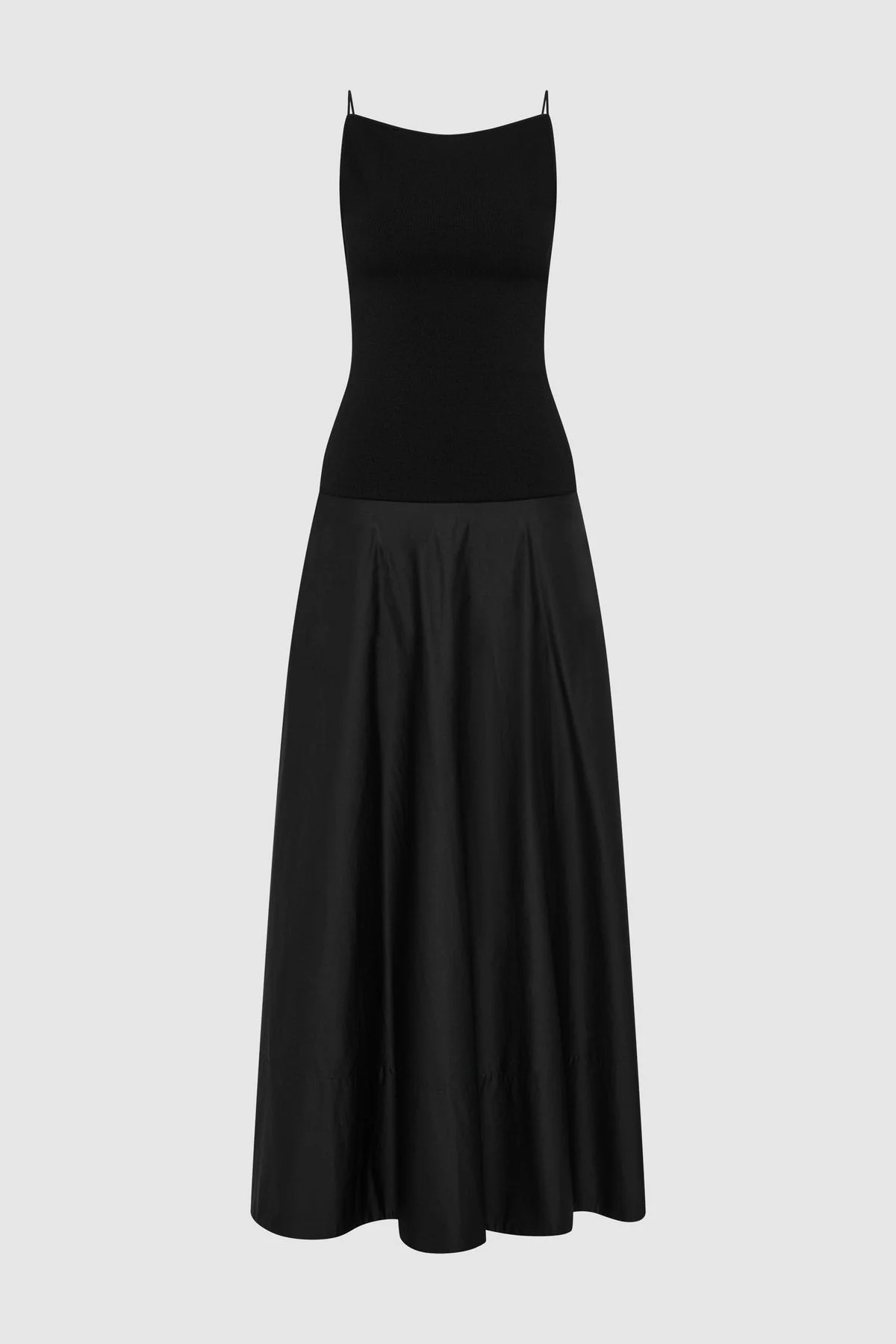 Backless Circle Hem Dress - Black - 1