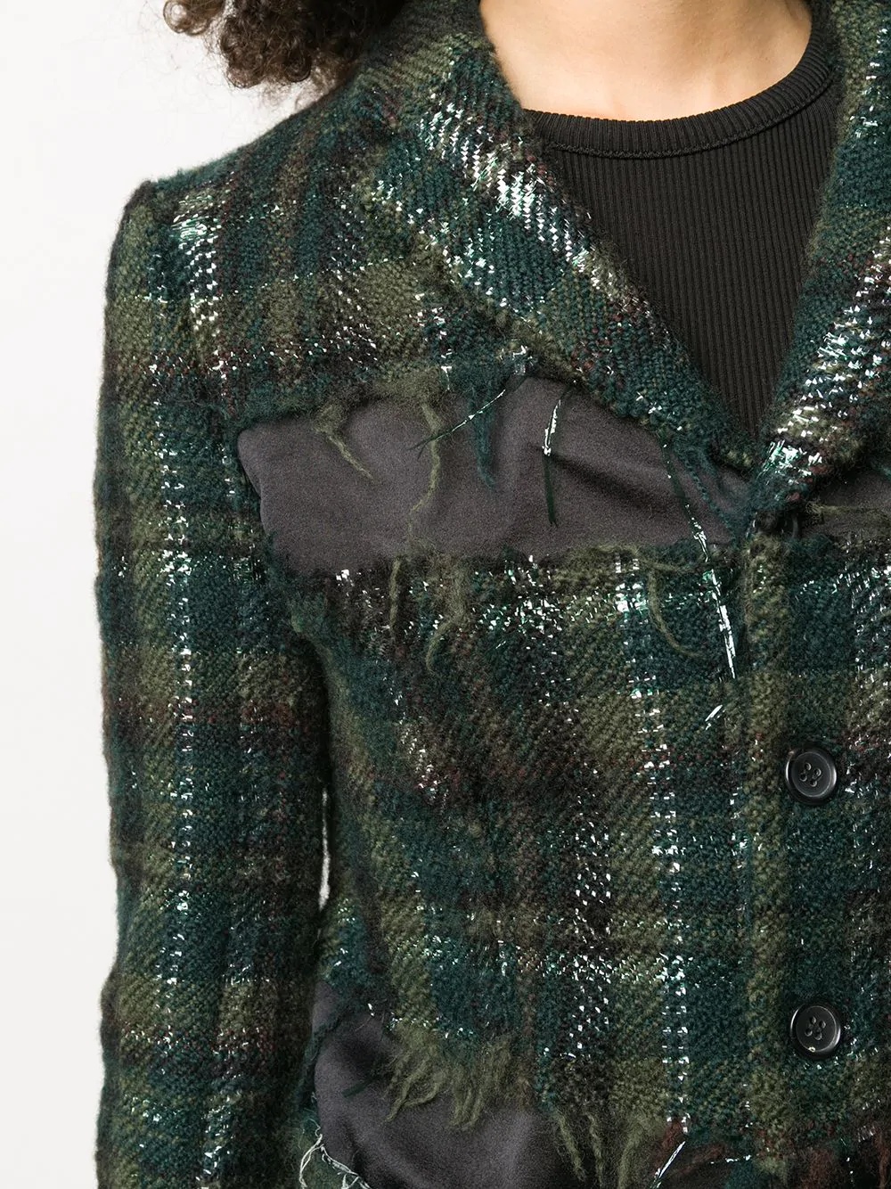 distressed tweed blazer - 5