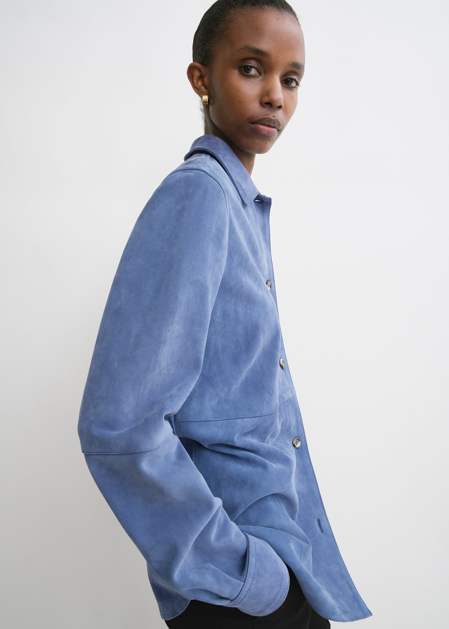 Soft suede shirt vibrant blue - 5