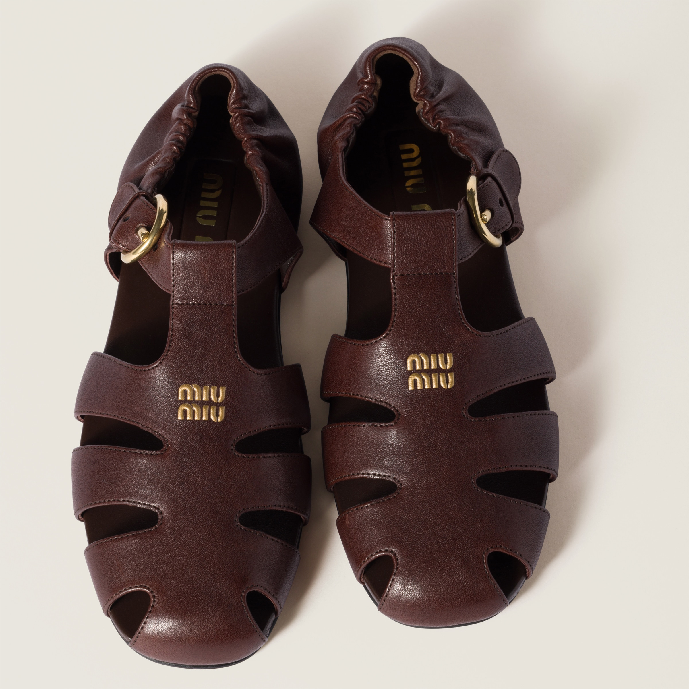 Ruches nappa leather fisherman's sandals - 4
