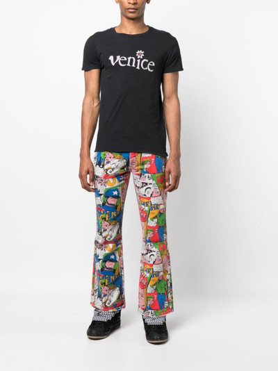 ERL cartoon-print flared jeans outlook