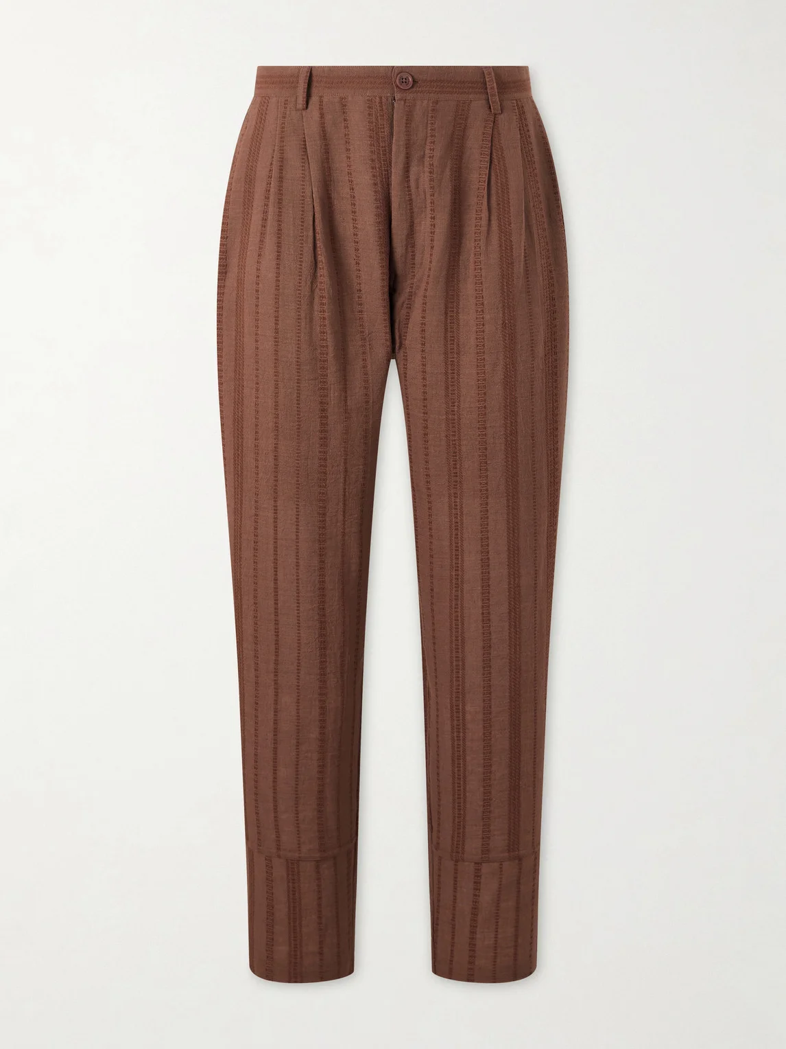 Antonio Straight-Leg Striped Cotton-Canvas Trousers - 1