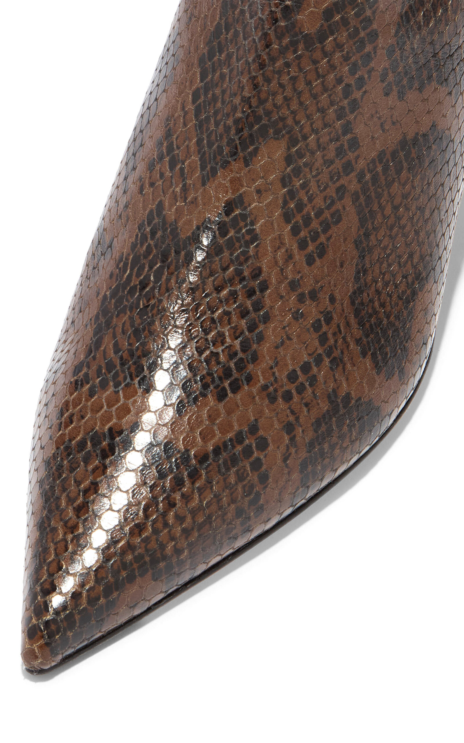 Sabrina Snake-Effect Leather Knee Boots brown - 8