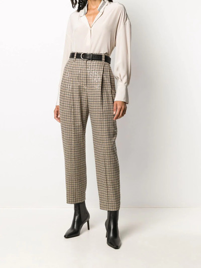 Brunello Cucinelli checked high-waisted trousers outlook