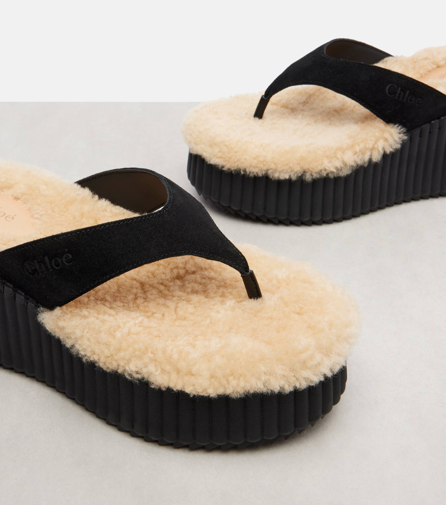 Nama 80 suede platform thong sandals - 5