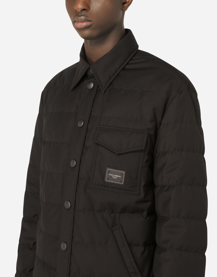 Quilted nylon jacket with branded plate - 5