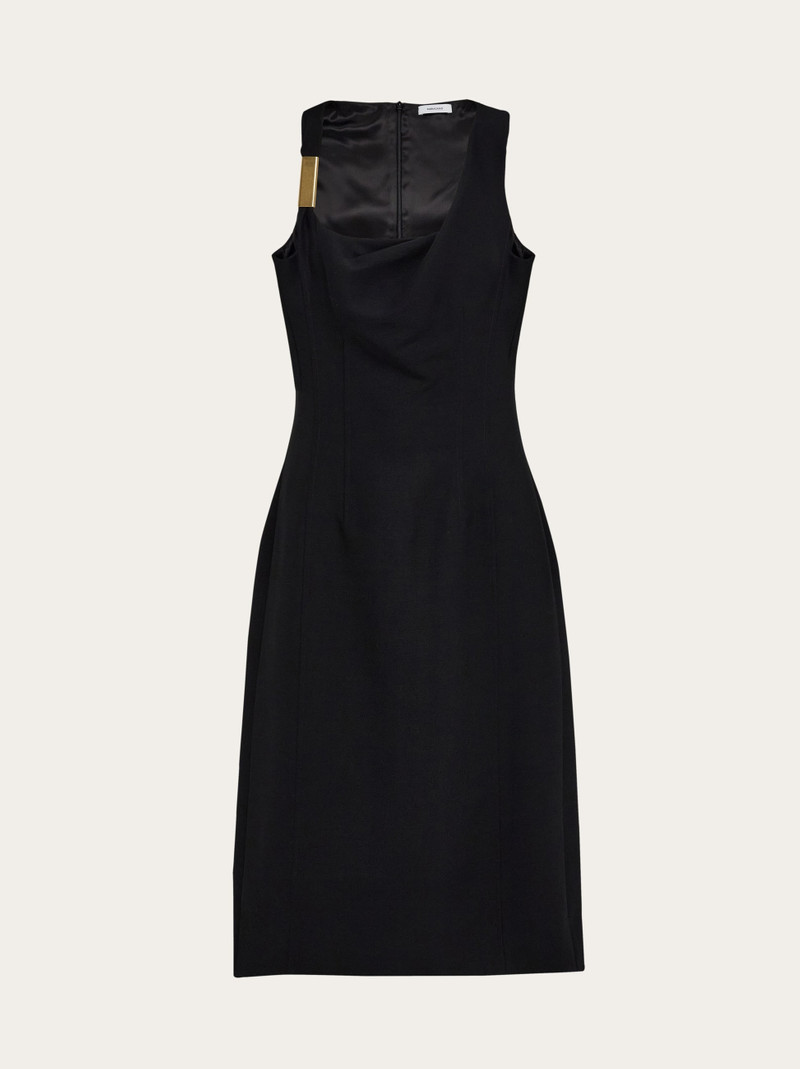 Corseted dress with gathered neckline 1
